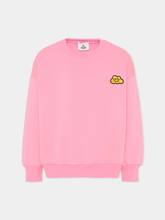 Felpa rosa per bambini con nuvola gialla,Ghayme,F5GAJUSW001 045