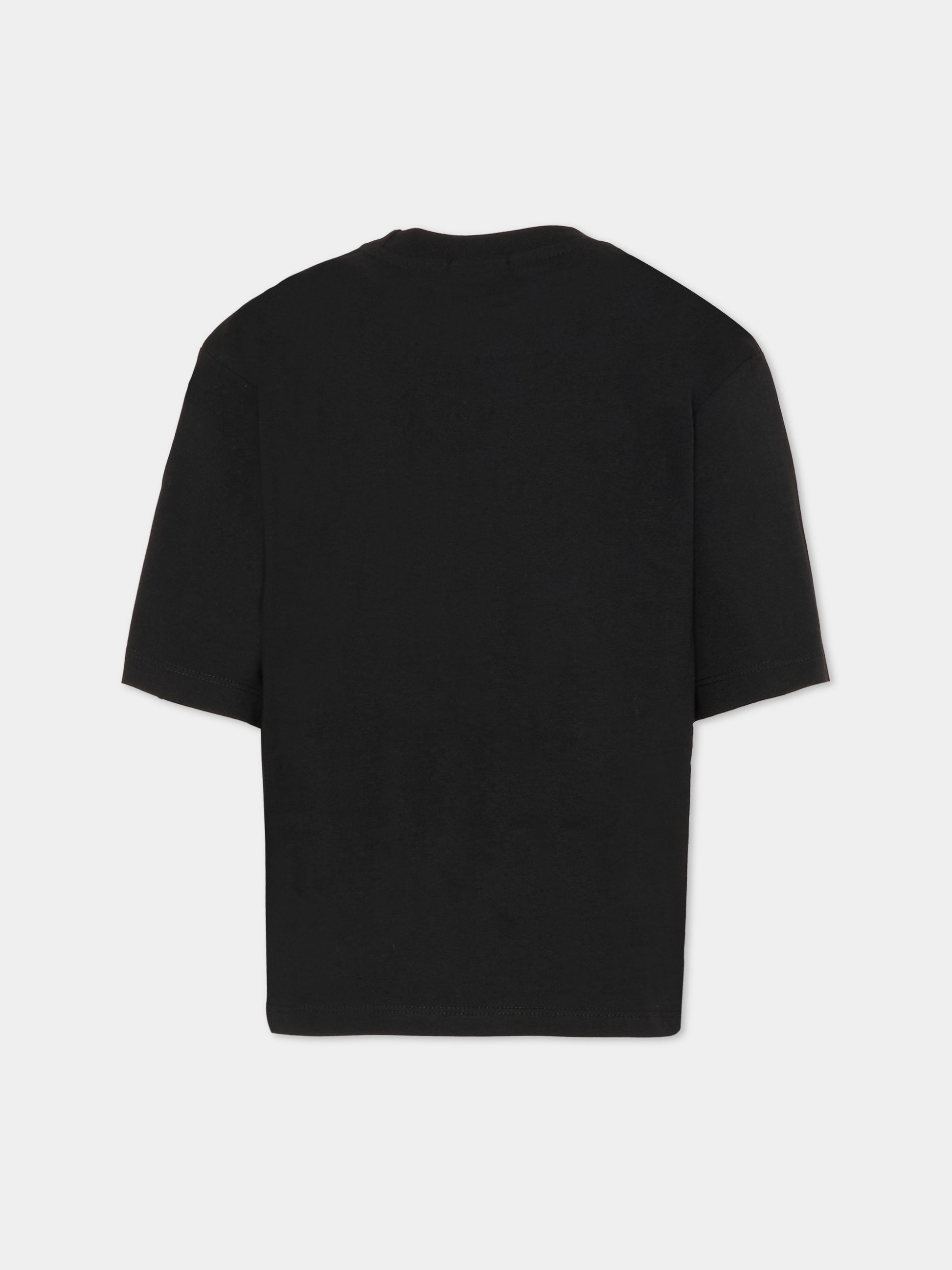 T-shirt nera per bambini con nuvola gialla,Ghayme,F5GAJUTH006 110