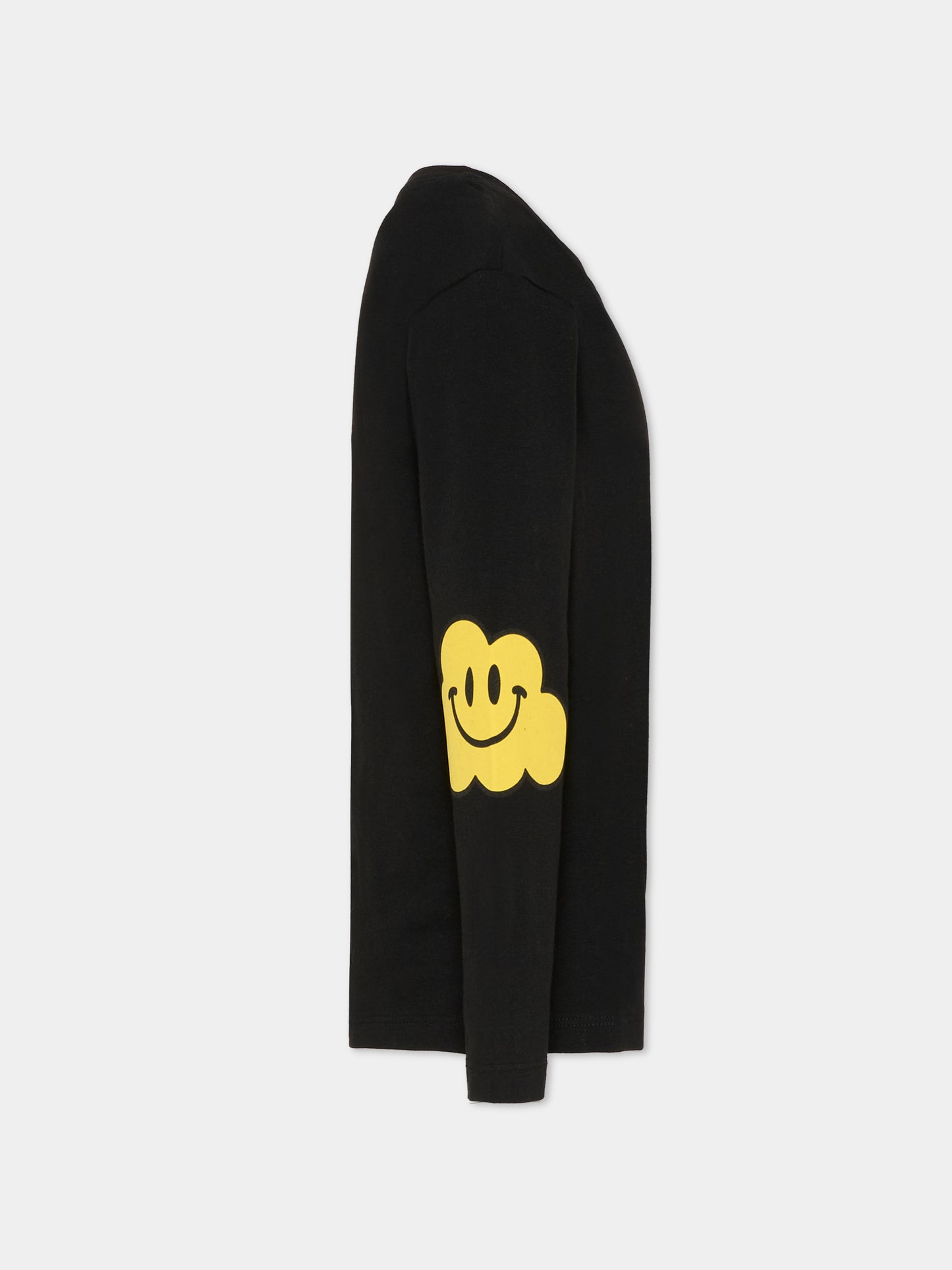 T-shirt nera per bambini con nuvola gialla e scritta,Ghayme,F5GAJUTH004 110