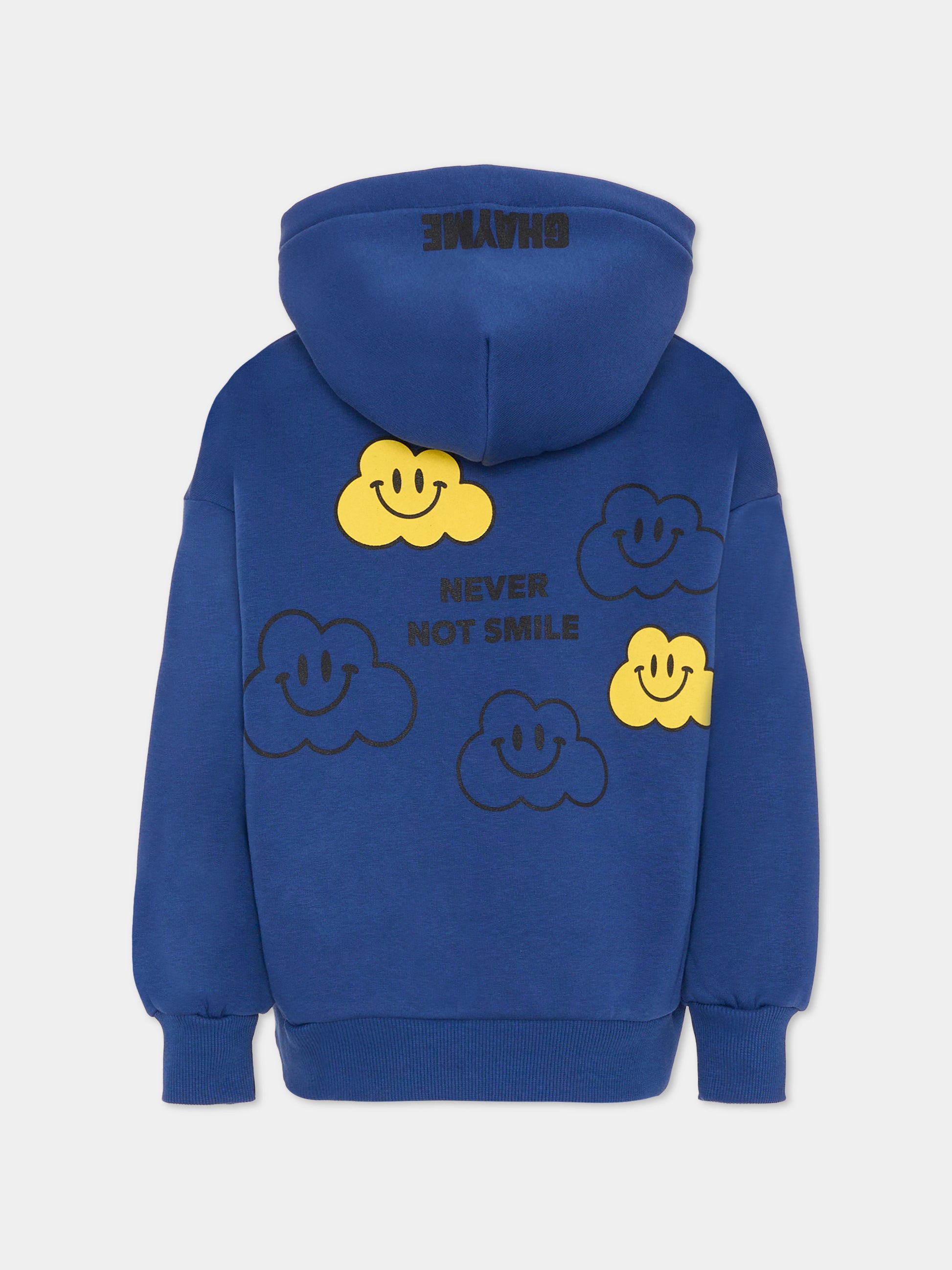 Felpa blu per bambini con nuvola gialla e scritta,Ghayme,F5GAJUHS003 067