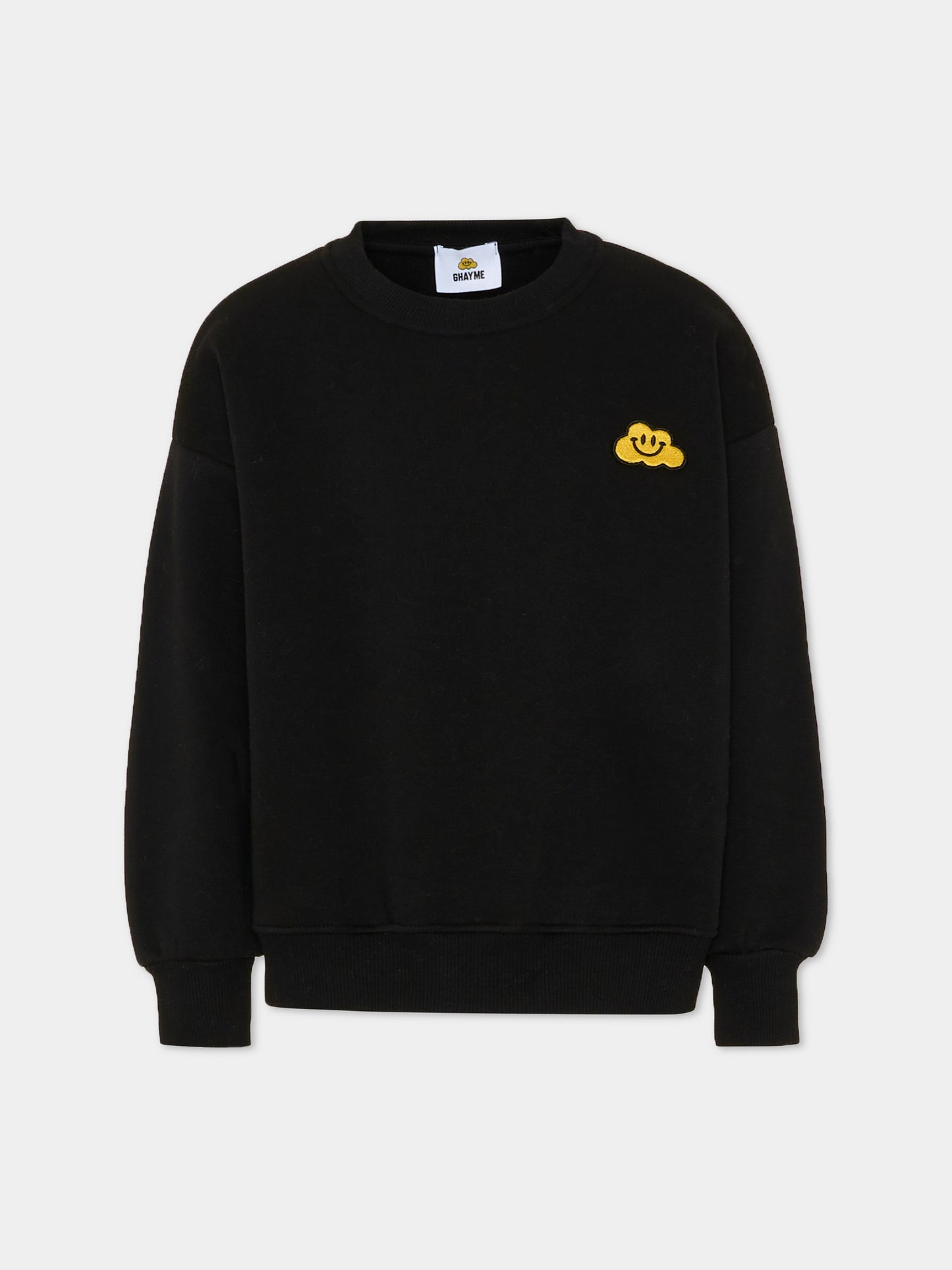 Felpa nera per bambini con nuvola gialla a pois,Ghayme,F5GAJUSW011 110