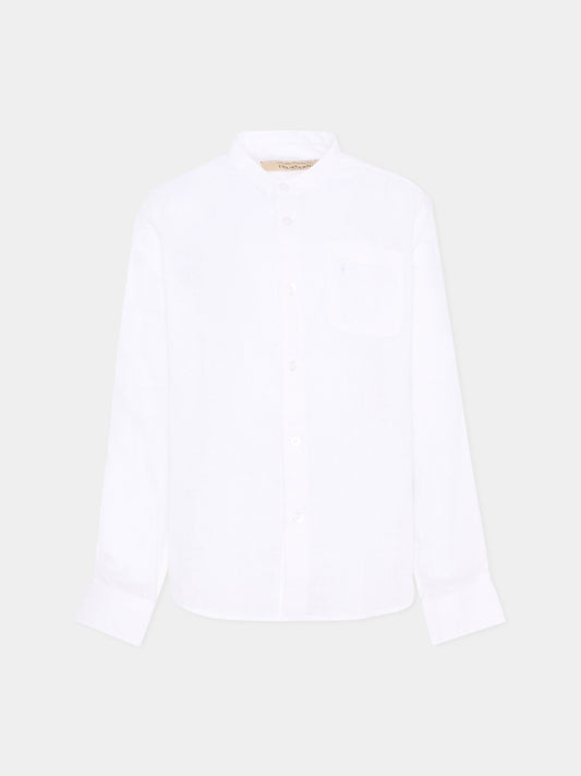 Camicia bianca per bambino con levriero,Trussardi Junior,TBP26140CA WHITE