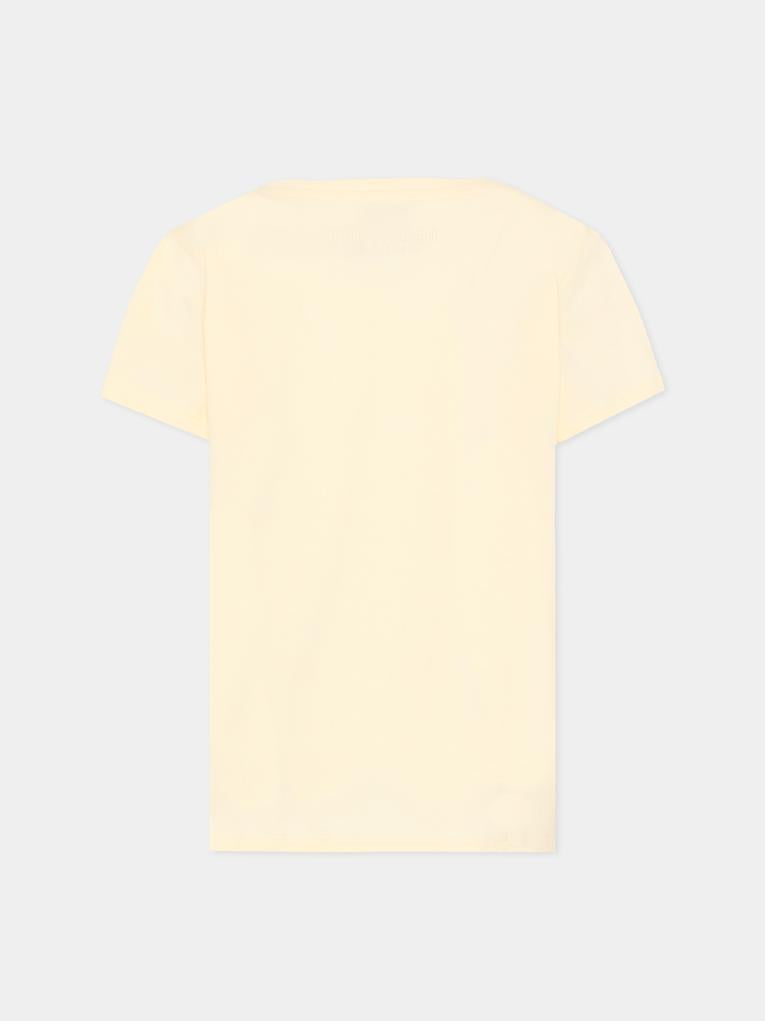 T-Shirt beige per bambino con levriero,Trussardi Junior,TBP26167TS BEIGE NEW ECRU