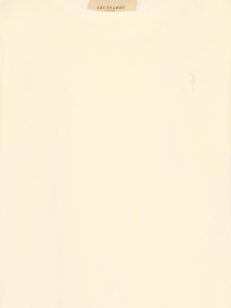 T-Shirt beige per bambino con levriero,Trussardi Junior,TBP26167TS BEIGE NEW ECRU