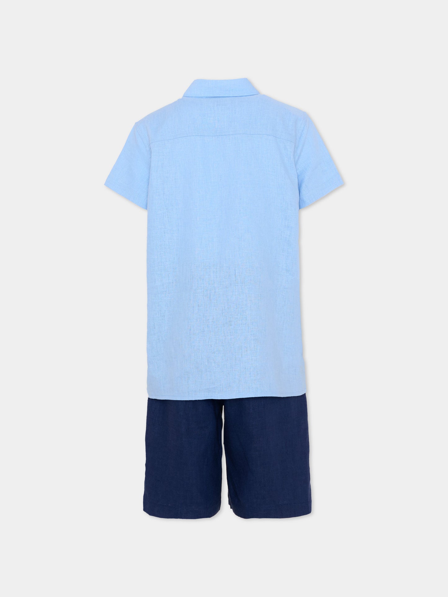 Completo blu per bambino con levriero,Trussardi Junior,TBP26019CL BLUE PLACID