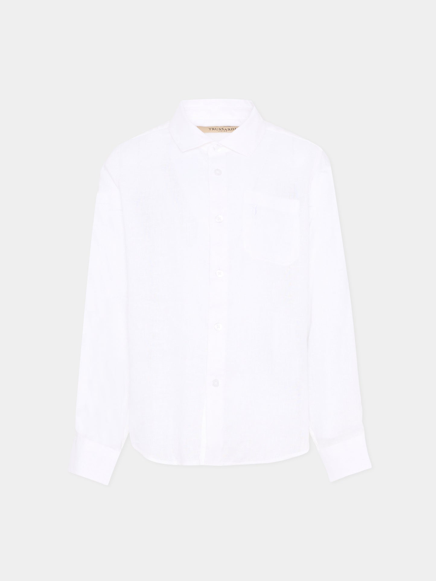 Camicia bianca per bambino con levriero,Trussardi Junior,TBP26065CA WHITE