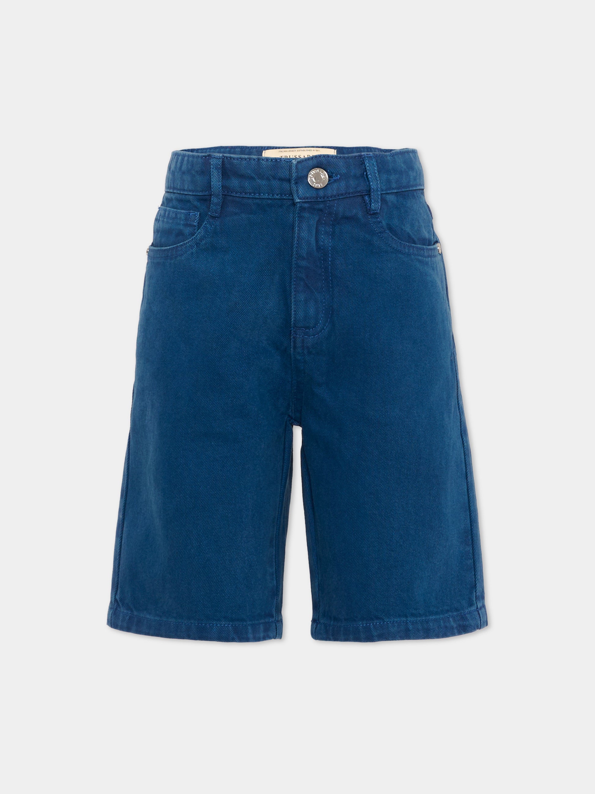 Shorts blu per bambino in denim,Trussardi Junior,TBP26022BE BLUE ESTATE
