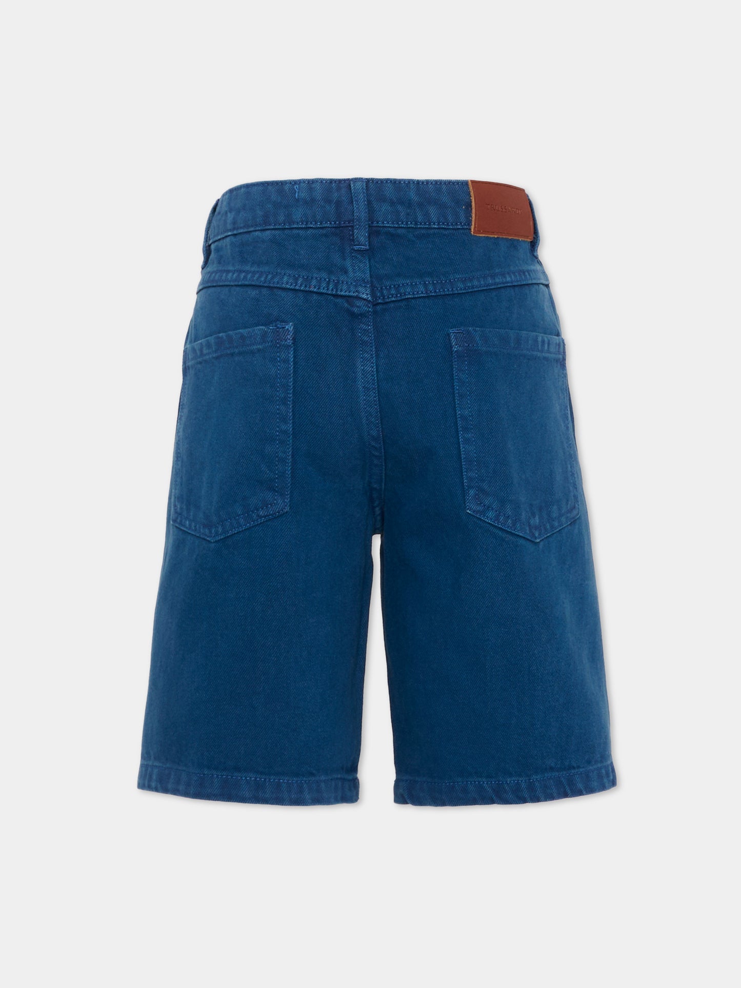Shorts blu per bambino in denim,Trussardi Junior,TBP26022BE BLUE ESTATE