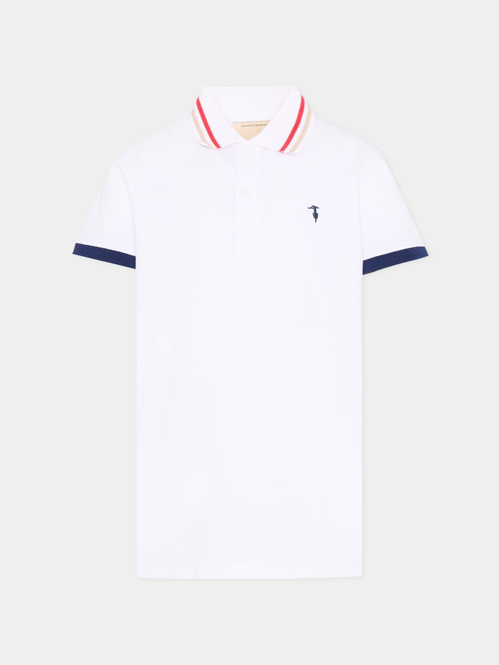 Polo bianca per bambino con levriero,Trussardi Junior,TBP26048PO WHITE