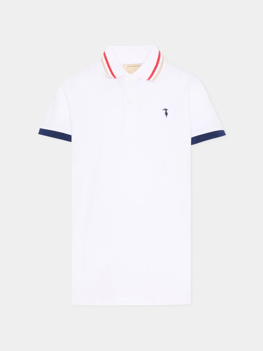 Polo bianca per bambino con levriero,Trussardi Junior,TBP26048PO WHITE