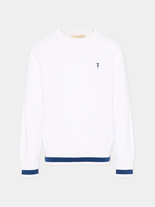 Maglione bianco per bambino con levriero,Trussardi Junior,TBP26005MA WHITE OPTICAL