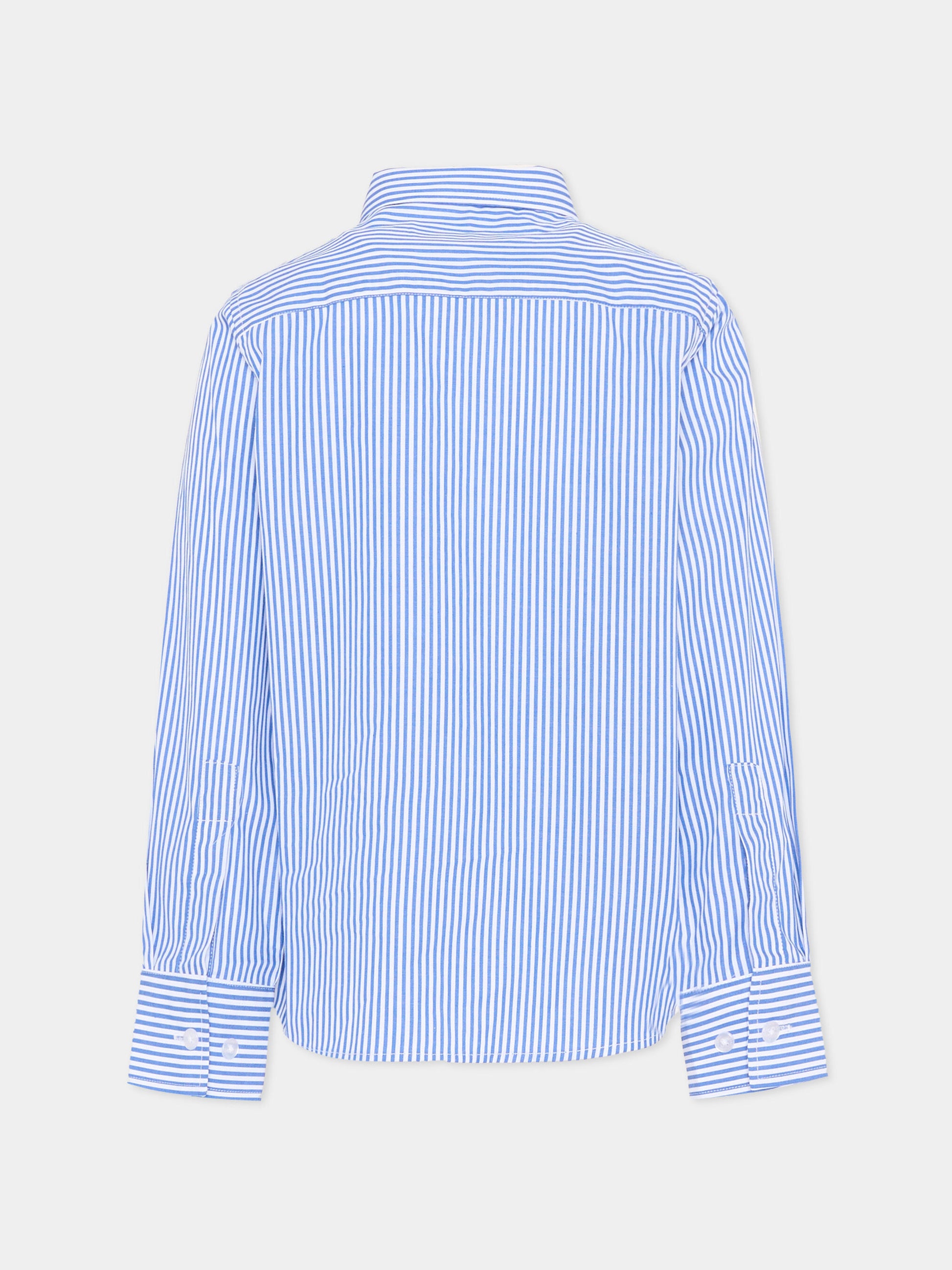 Camicia bianca a righe per bambino,Trussardi Junior,TBP26034CA WHITE