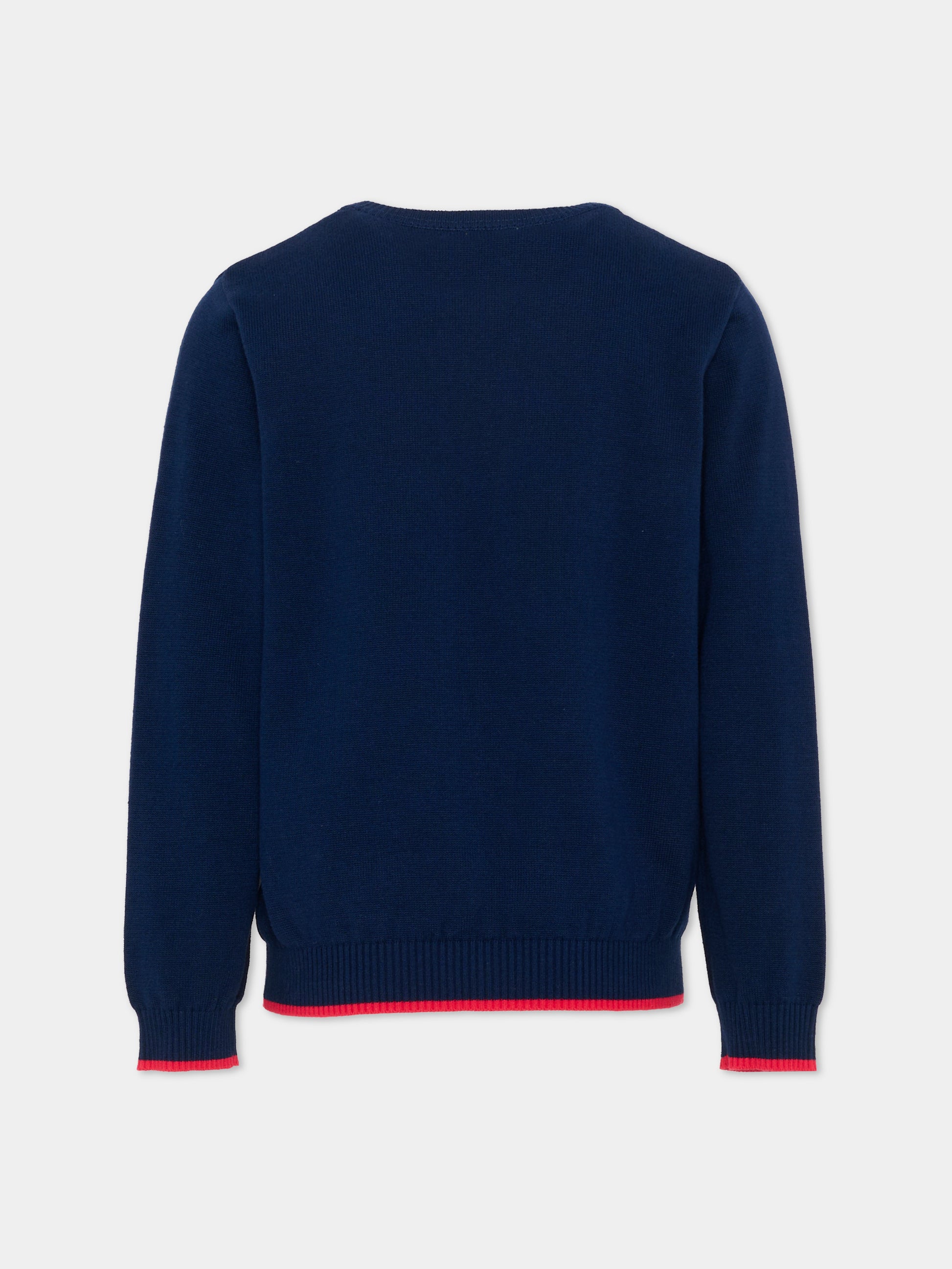 Maglione blu per bambino con levriero,Trussardi Junior,TIP26099MA BLUE ESTATE