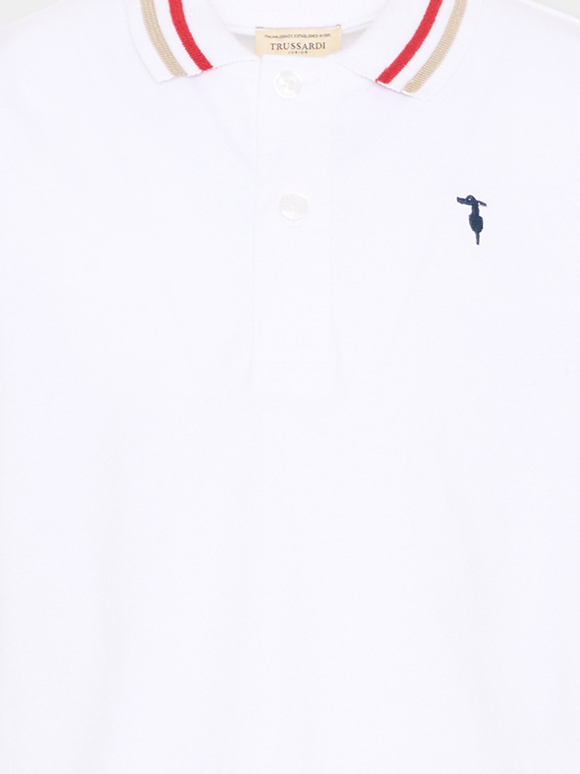 Polo bianca per bambino con logo,Trussardi Junior,TIP26102PO WHITE