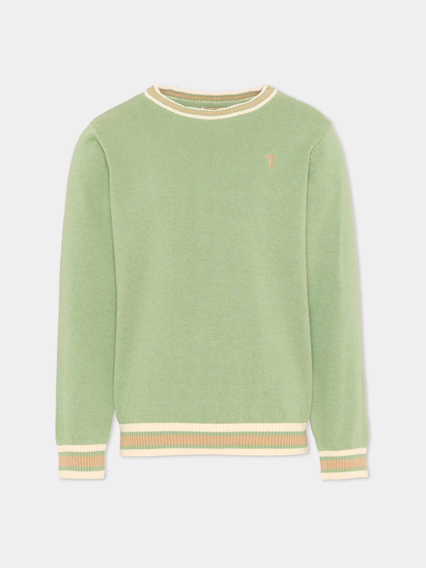 Maglione verde per bambino con levriero,Trussardi Junior,TIP26055MA GREEN BASIL