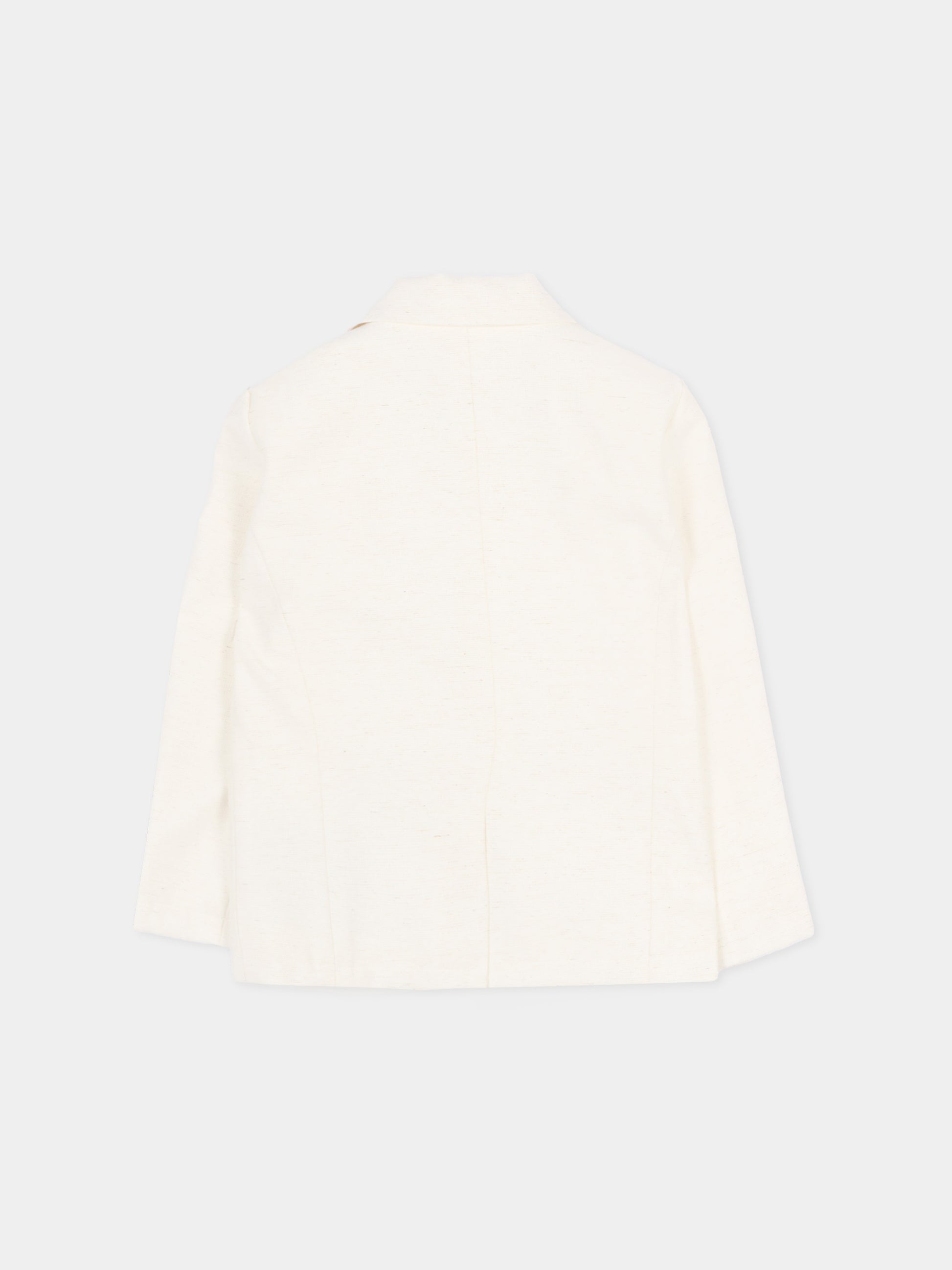 Giacca avorio per neonato con levriero,Trussardi Junior,TIP26054GC BEIGE NEW ECRU