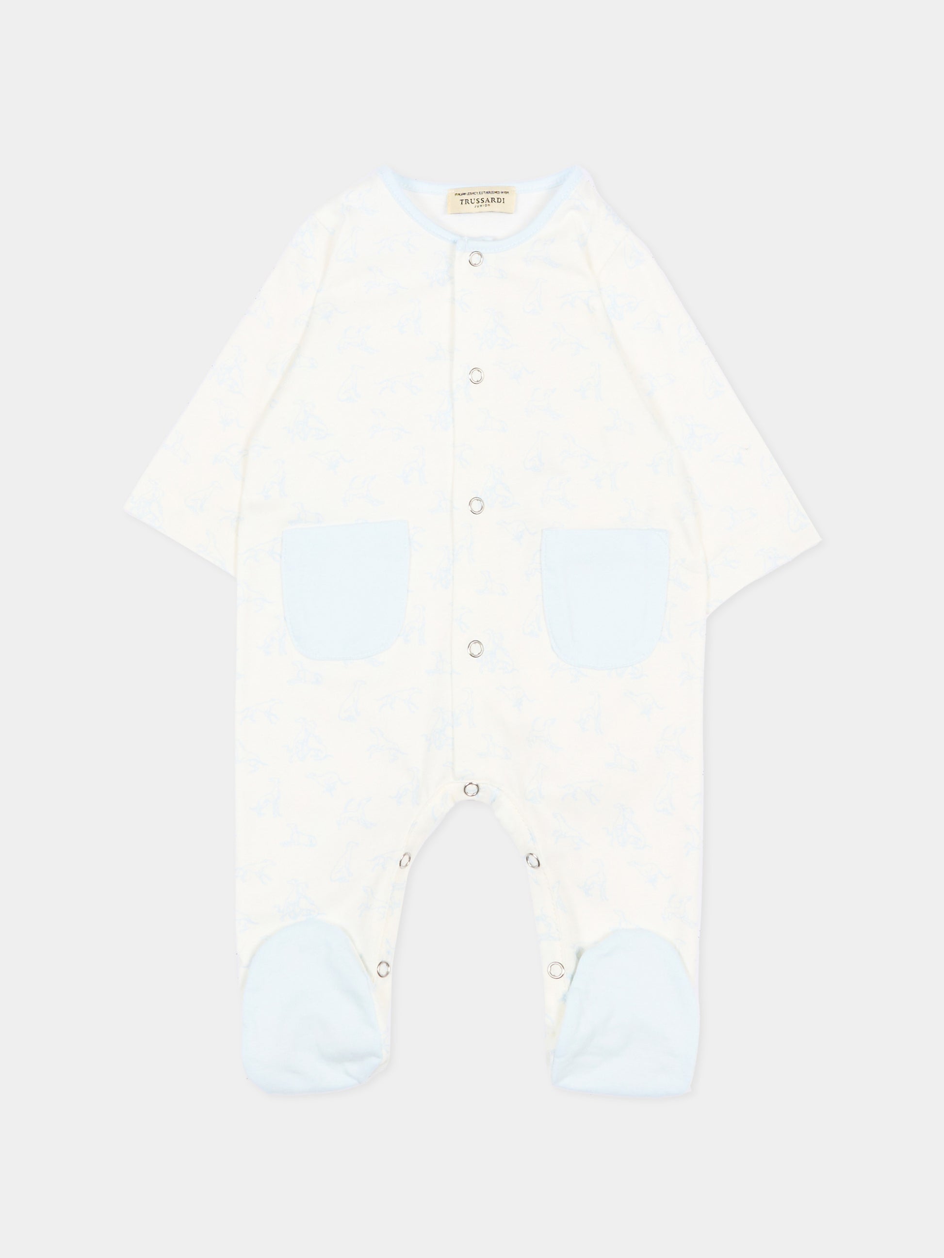 Set tutina avorio per neonato con levrieri,Trussardi Junior,TLP26003TU WHITE