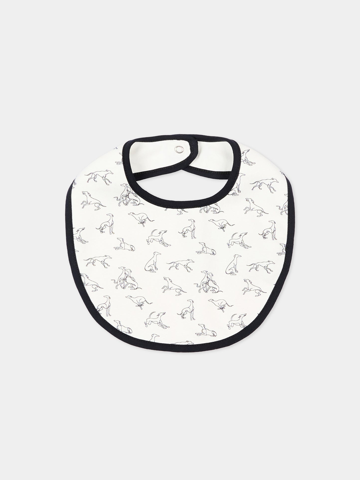 Set tutina bianco per neonato con levrieri,Trussardi Junior,TLP26003TU WHITE BLUE