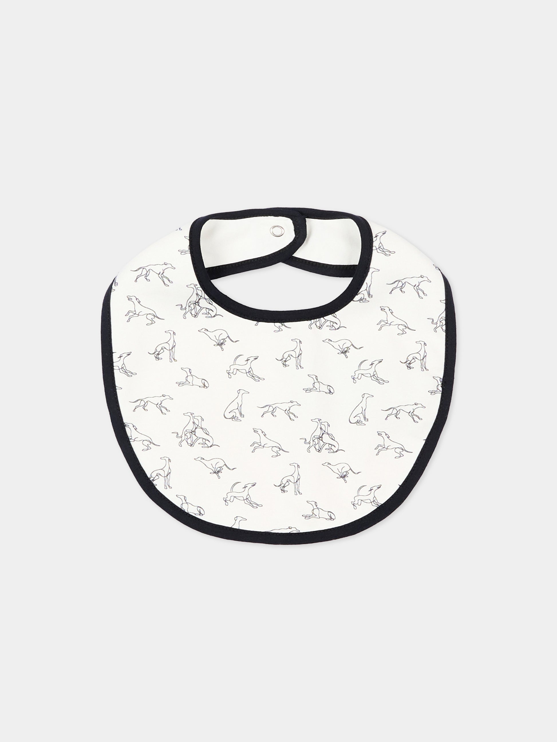 Set tutina bianco per neonato con levrieri,Trussardi Junior,TLP26003TU WHITE BLUE