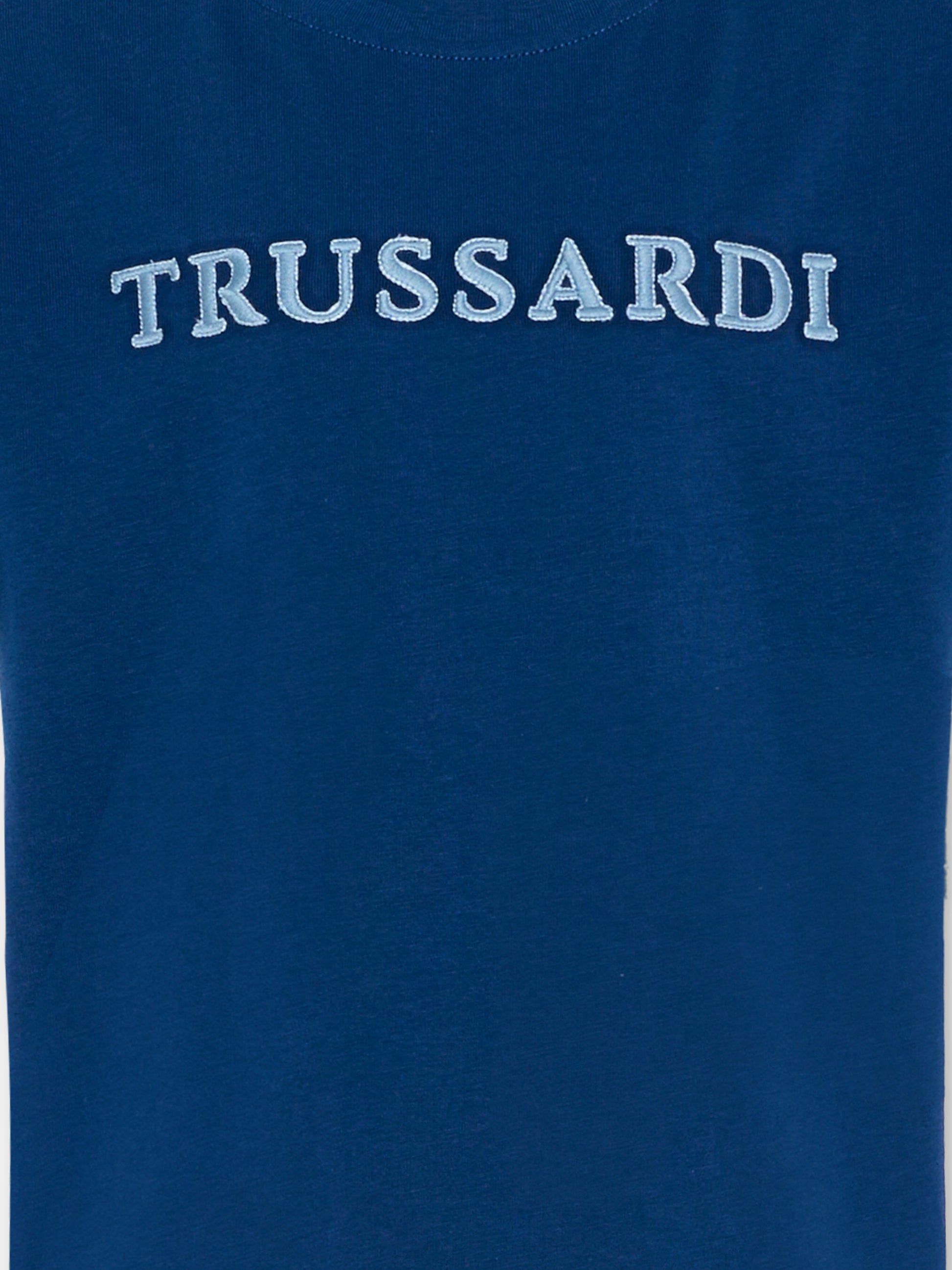 T-Shirt blu per bambino con logo,Trussardi Junior,TBP26038TS BLUE ESTATE