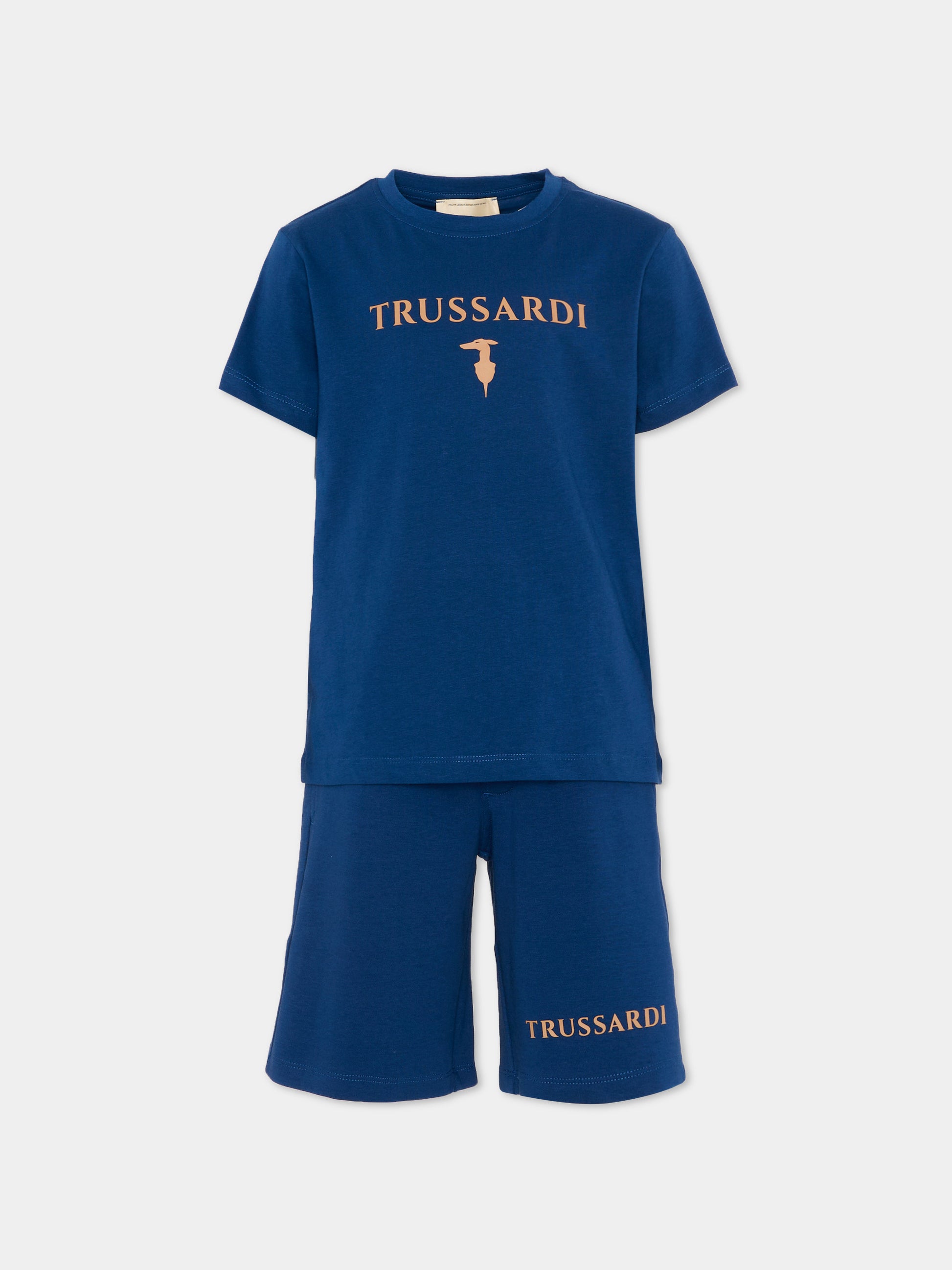 Completo sportivo blu per bambino con logo,Trussardi Junior,TBP26010CJ BLUE ESTATE