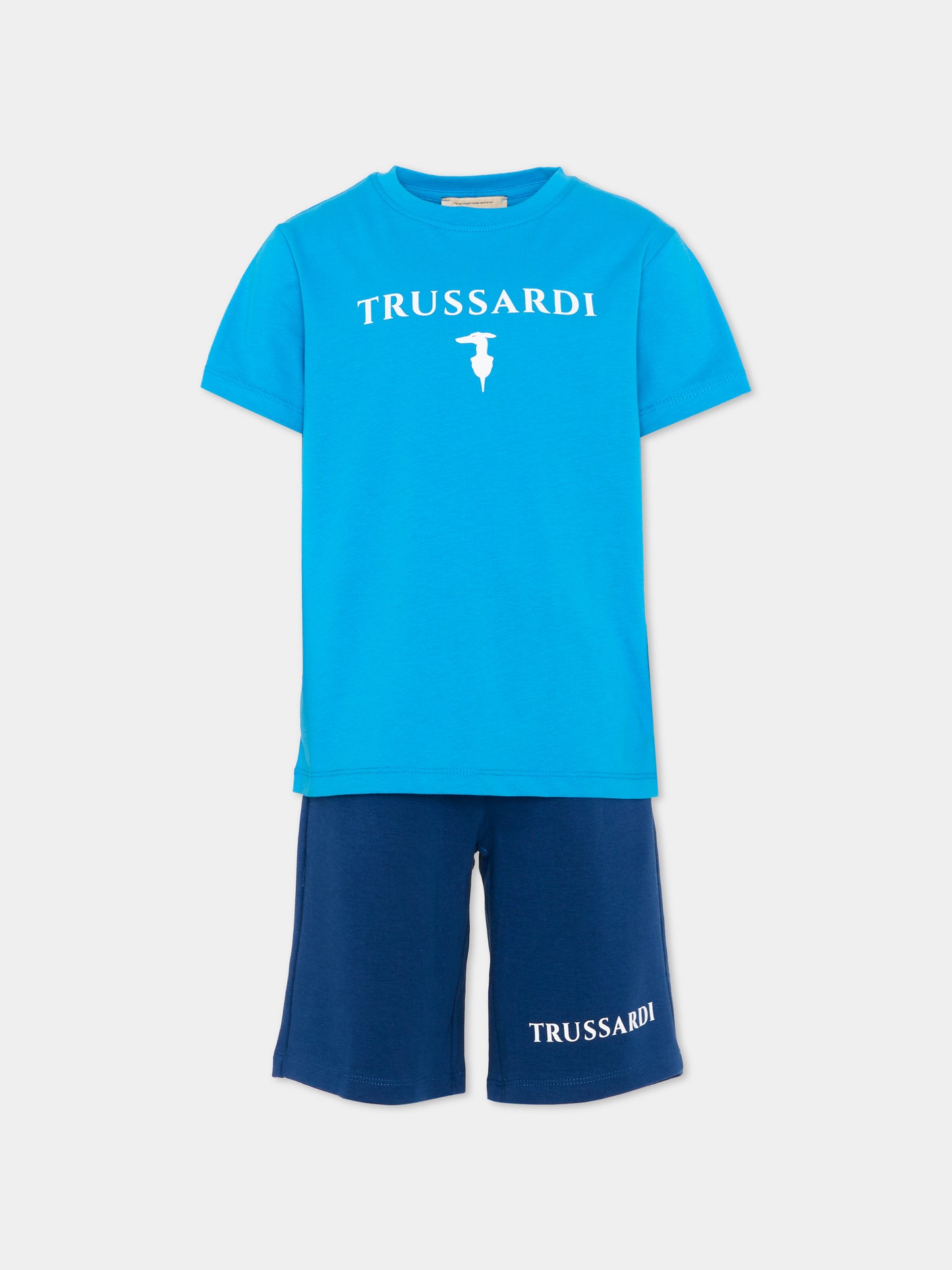 Completo sportivo blu per bambino con logo,Trussardi Junior,TBP26010CJ BLUE BRILLANT