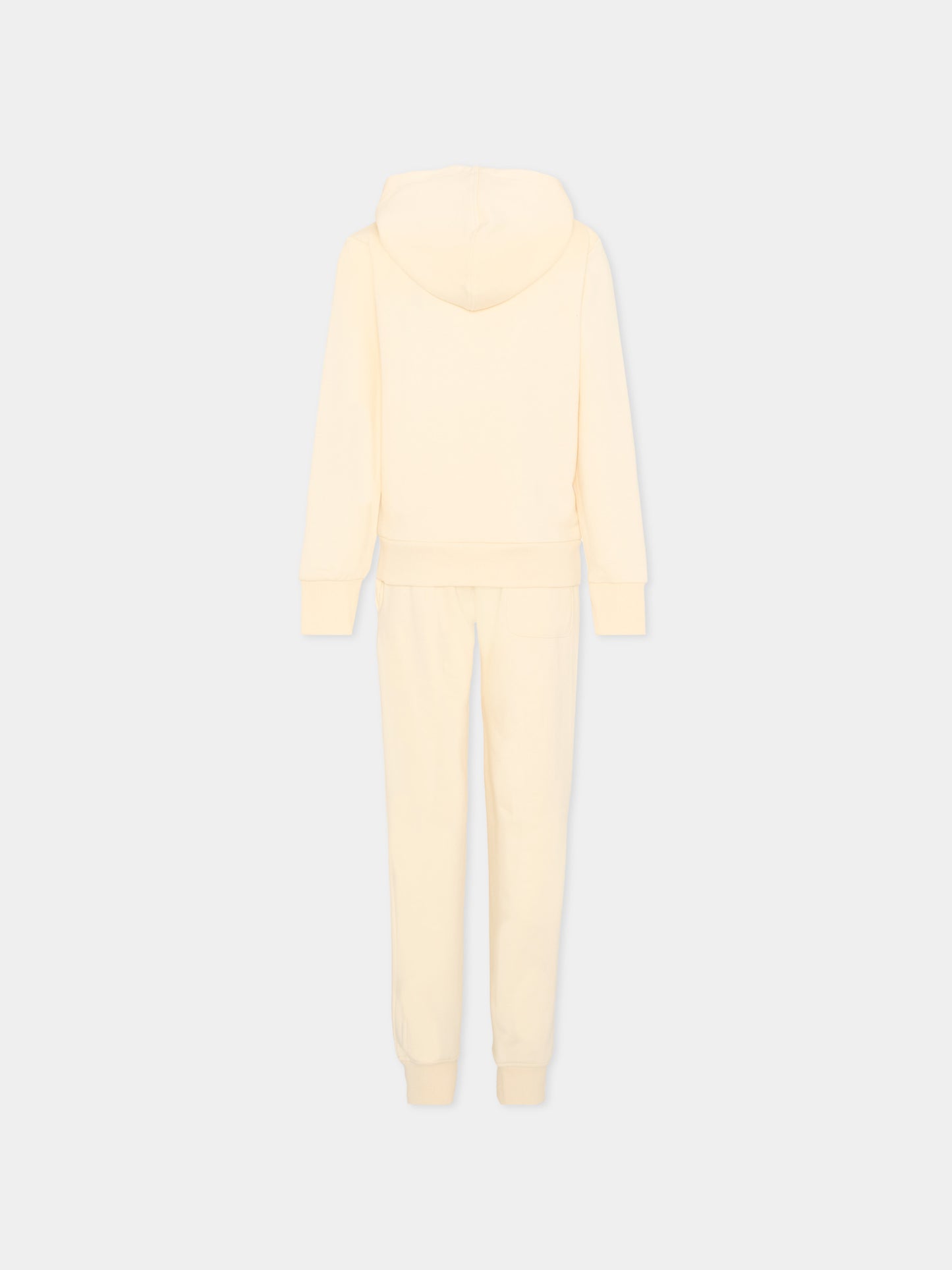 Completo sportivo beige per bambino con logo,Trussardi Junior,TBP26009CF BEIGE NEW ECRU