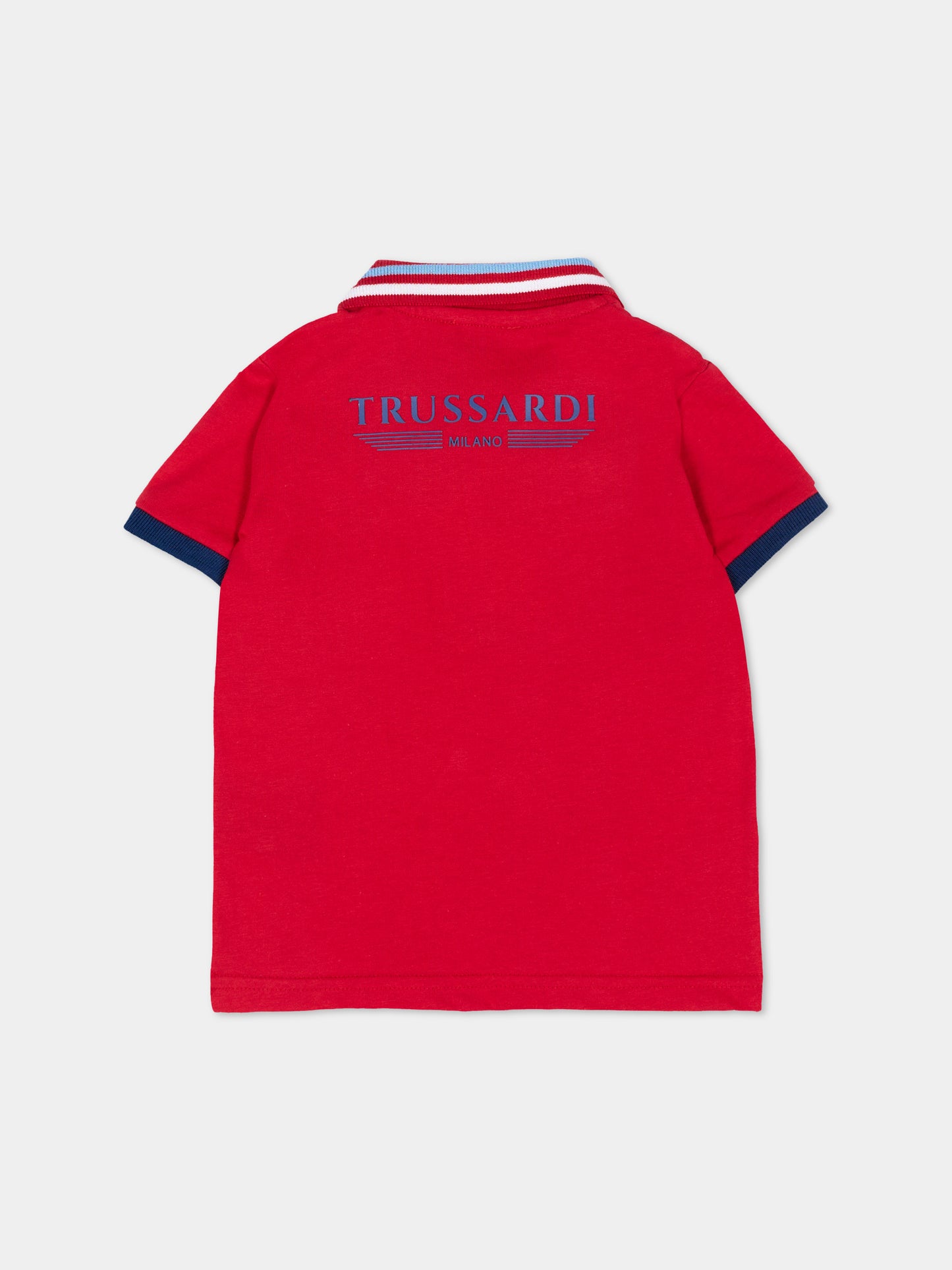 Polo rossa per bambino con logo,Trussardi Junior,TIP26102PO RED LYCHEE