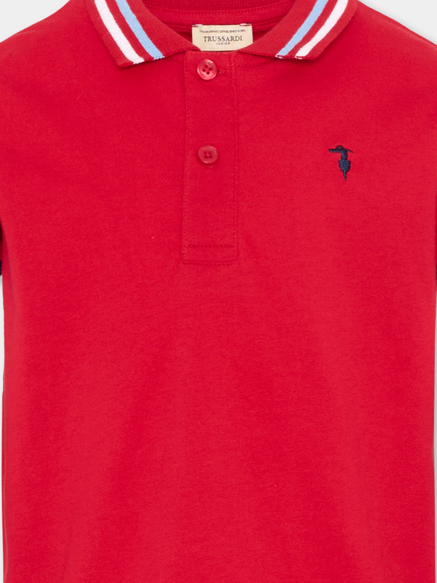Polo rossa per bambino con logo,Trussardi Junior,TIP26102PO RED LYCHEE