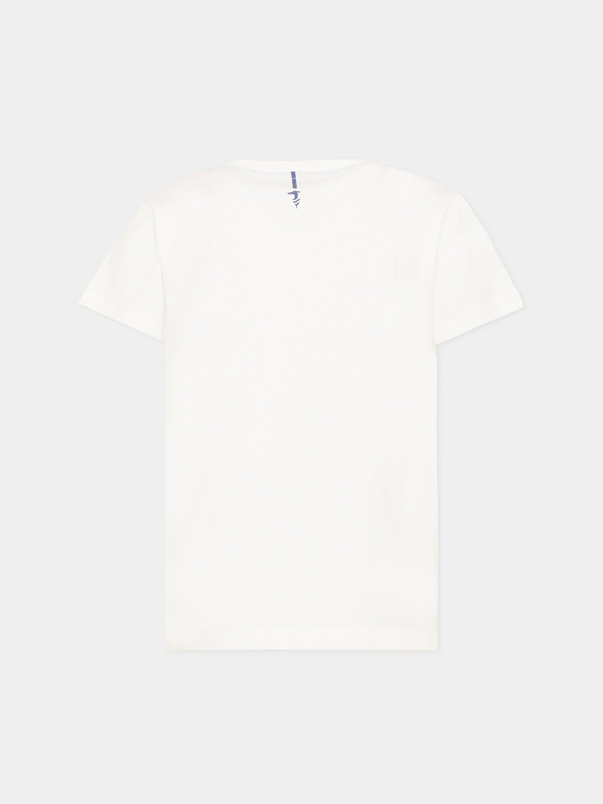 T-shirt bianca per bambino con logo,Trussardi Junior,TIP26035TS OFF-WHITE