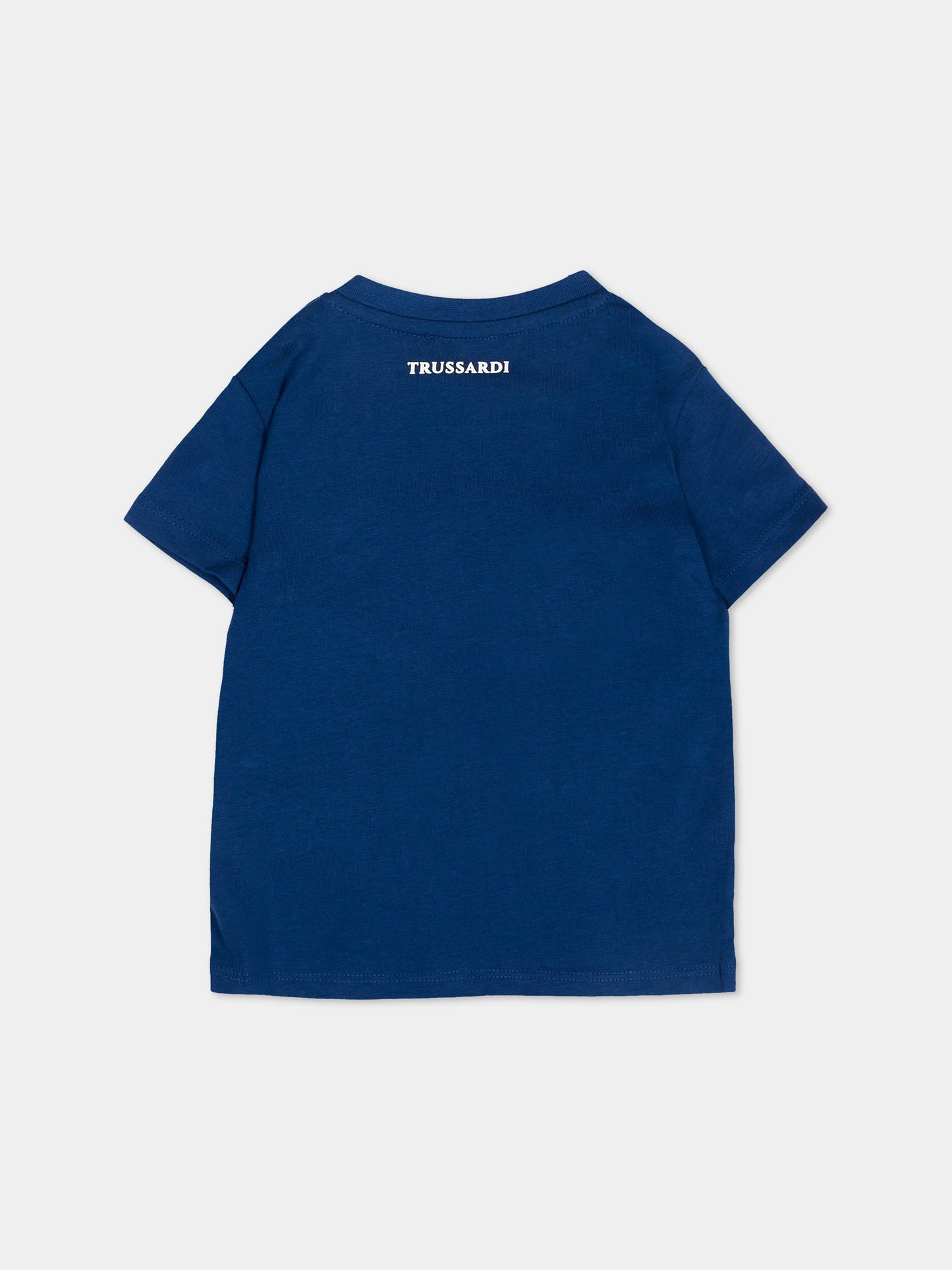 T-shirt blu per neonato con levriero,Trussardi Junior,TIP26048TS BLUE ESTATE