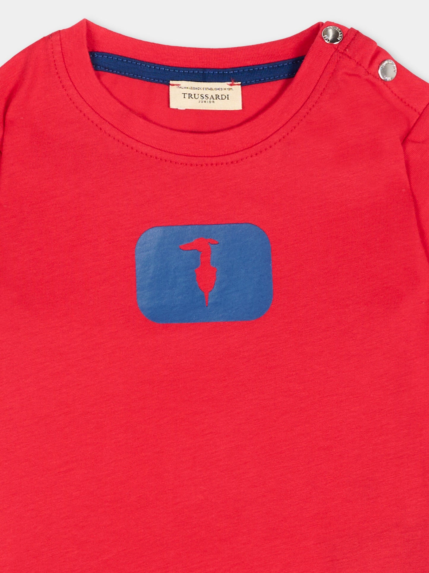 T-Shirt rossa per neonato con levriero,Trussardi Junior,TIP26093TS RED LYCHEE