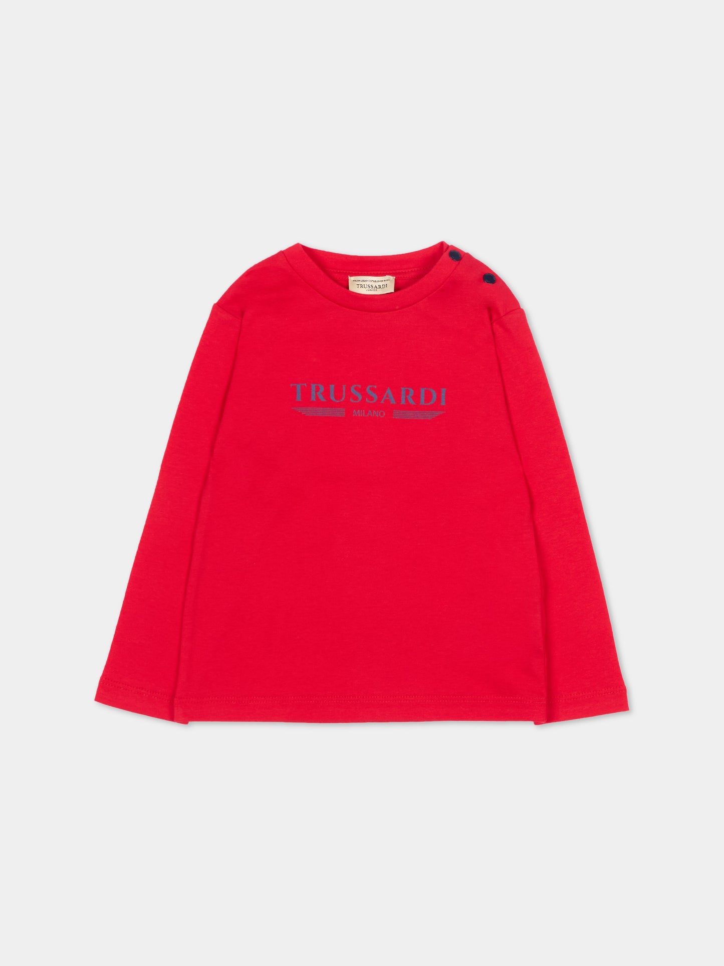 T-Shirt rossa per neonato con logo,Trussardi Junior,TIP26106TS RED LYCHEE