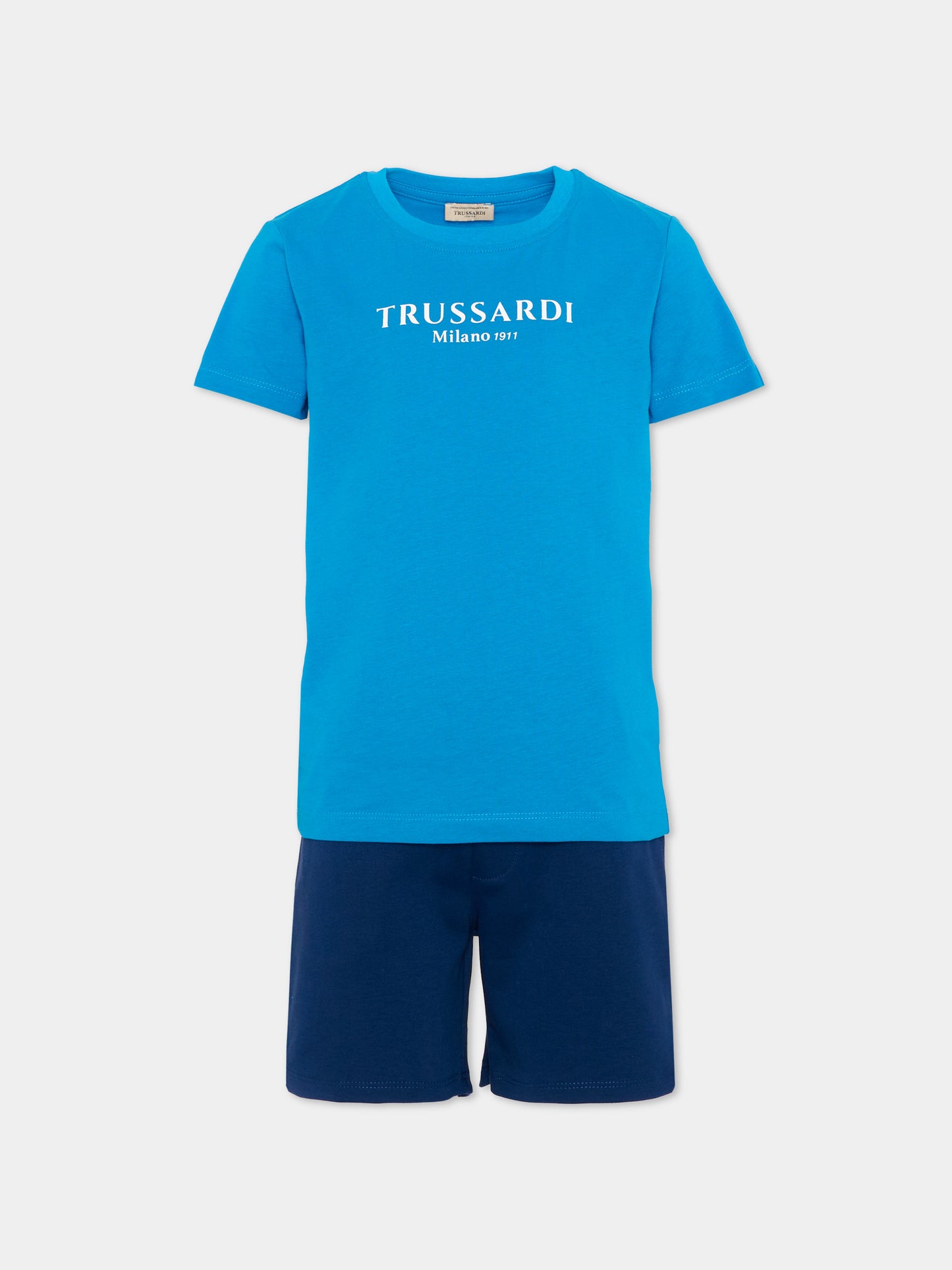 Completo sportivo blu per bambino con logo,Trussardi Junior,TIP26008CJ BLUE BRILLANT