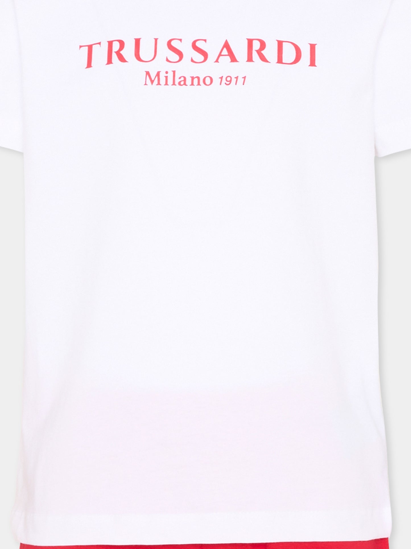 Completo sportivo bianco per bambino con logo,Trussardi Junior,TIP26008CJ WHITE