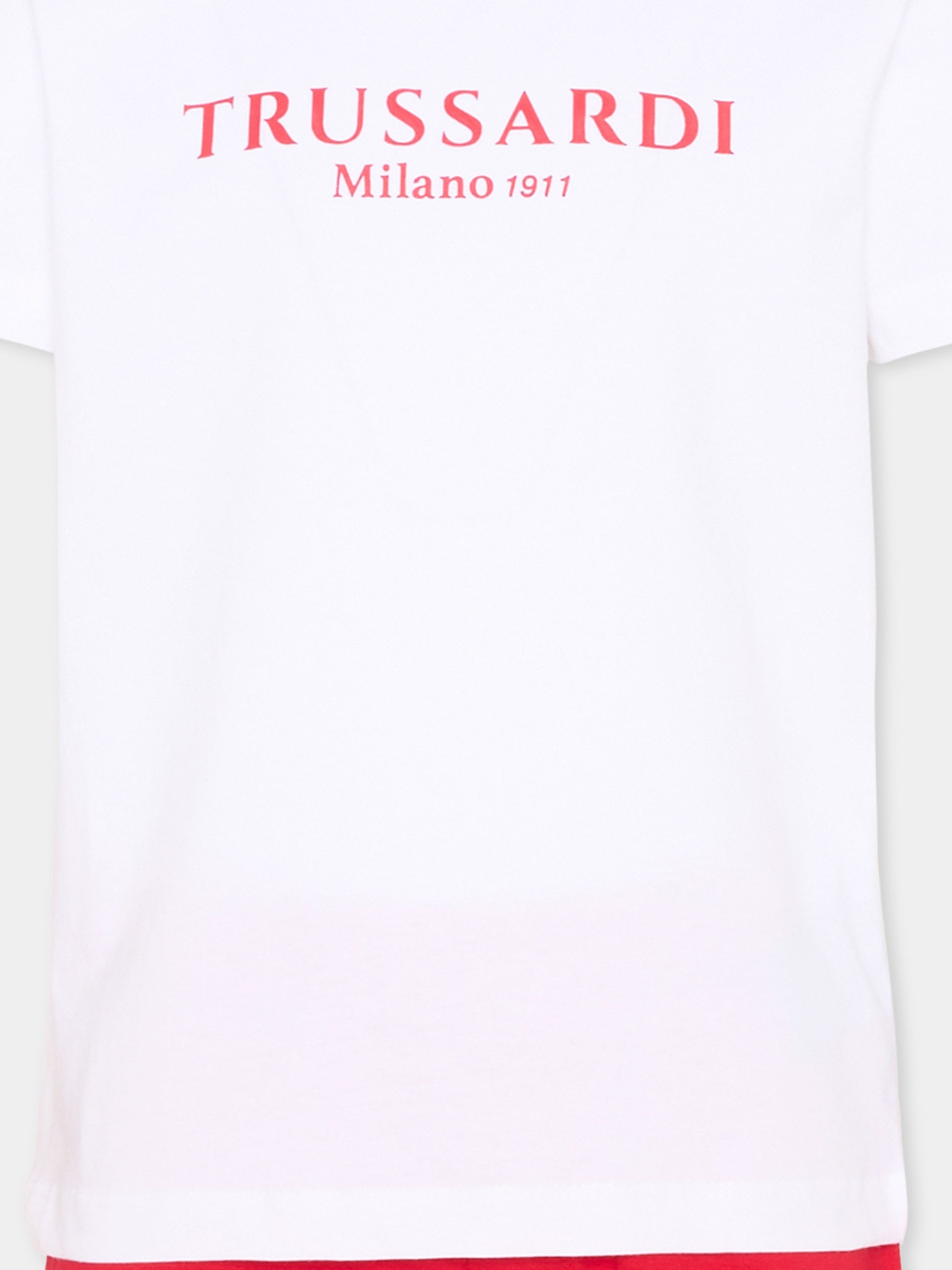 Completo sportivo bianco per bambino con logo,Trussardi Junior,TIP26008CJ WHITE