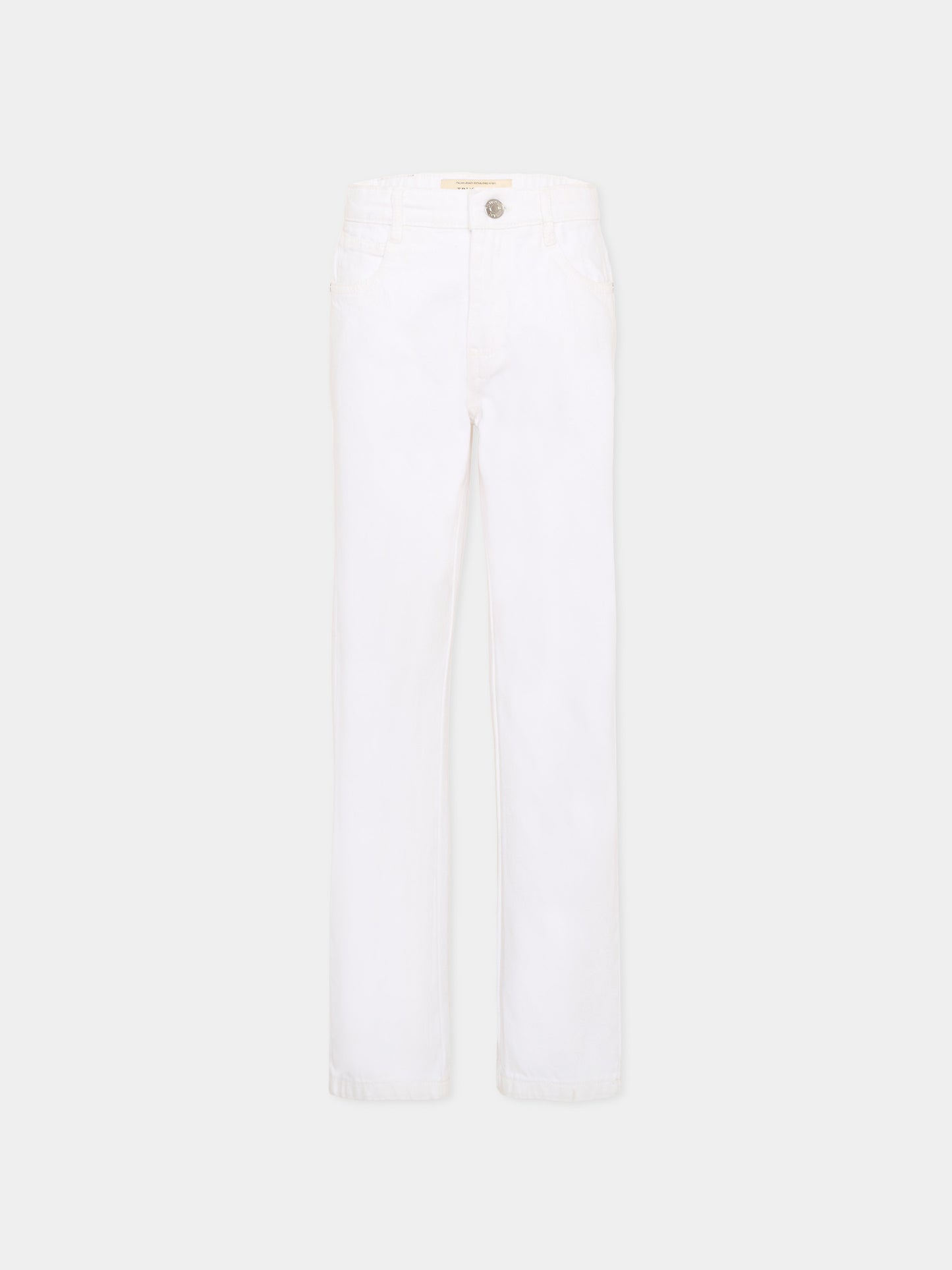 Pantalone bianco per bambino in denim,Trussardi Junior,TBP26017PA WHITE OPTICAL