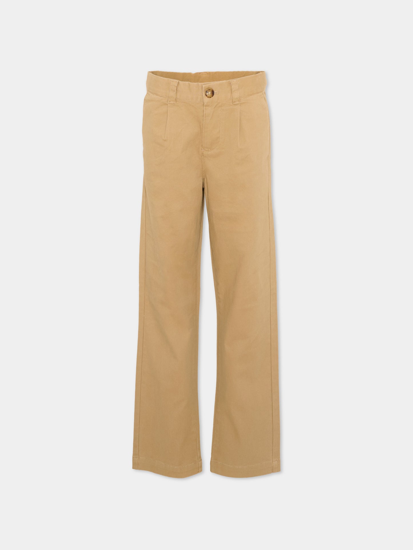 Pantaloni beige per bambino con levriero,Trussardi Junior,TBP26131PA BROWN MACCHIATO