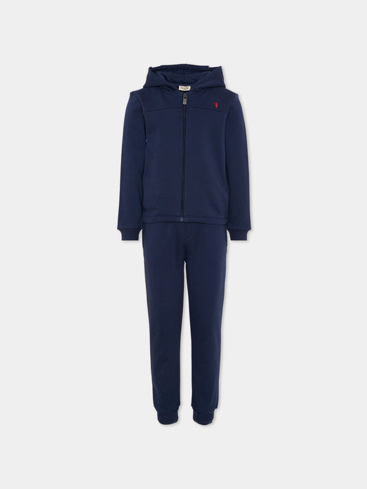 Completo sportivo blu per bambino con logo,Trussardi Junior,TIP26100CF BLUE ESTATE