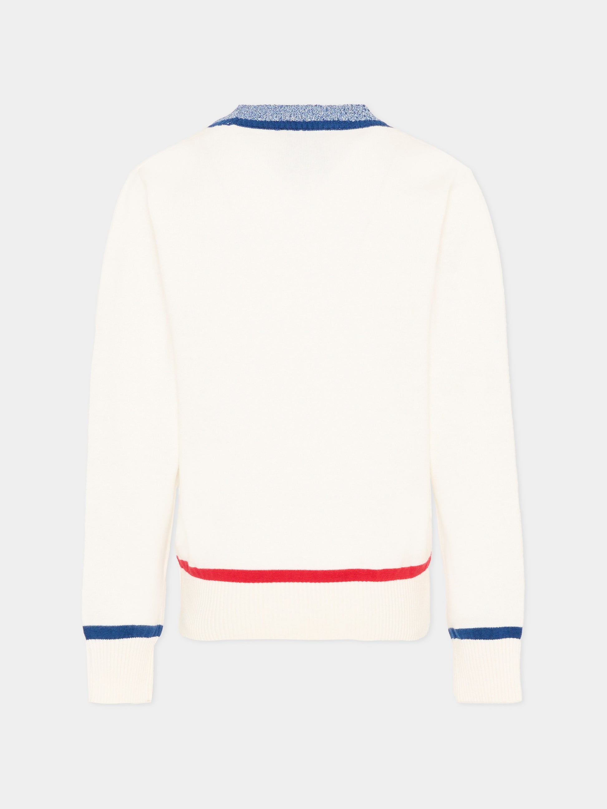 Cardigan bianco per bambino con logo,Trussardi Junior,TBP26148CD OFF-WHITE