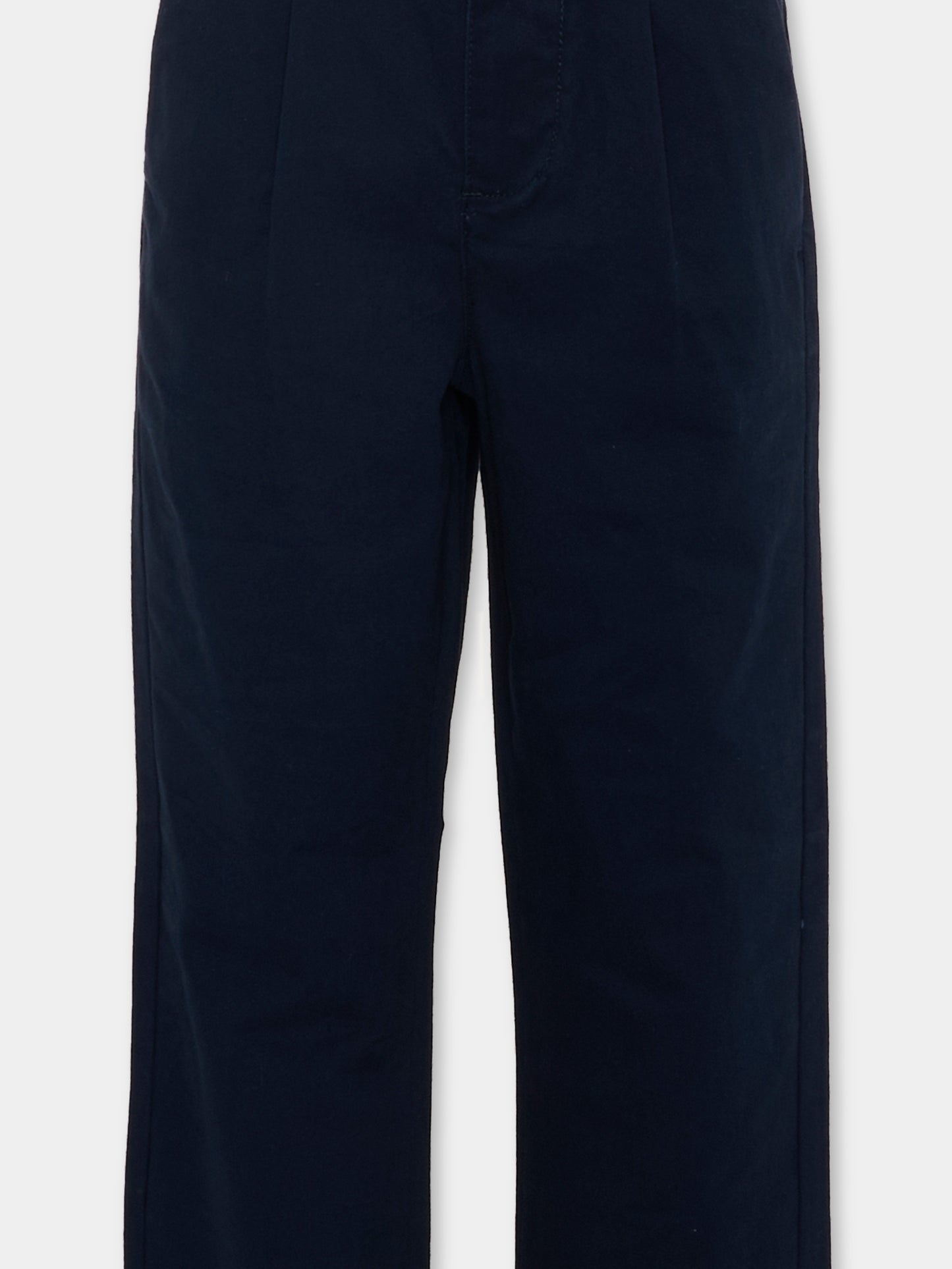 Pantaloni casual blu per bambino con levriero,Trussardi Junior,TBP26131PA BLUE ESTATE