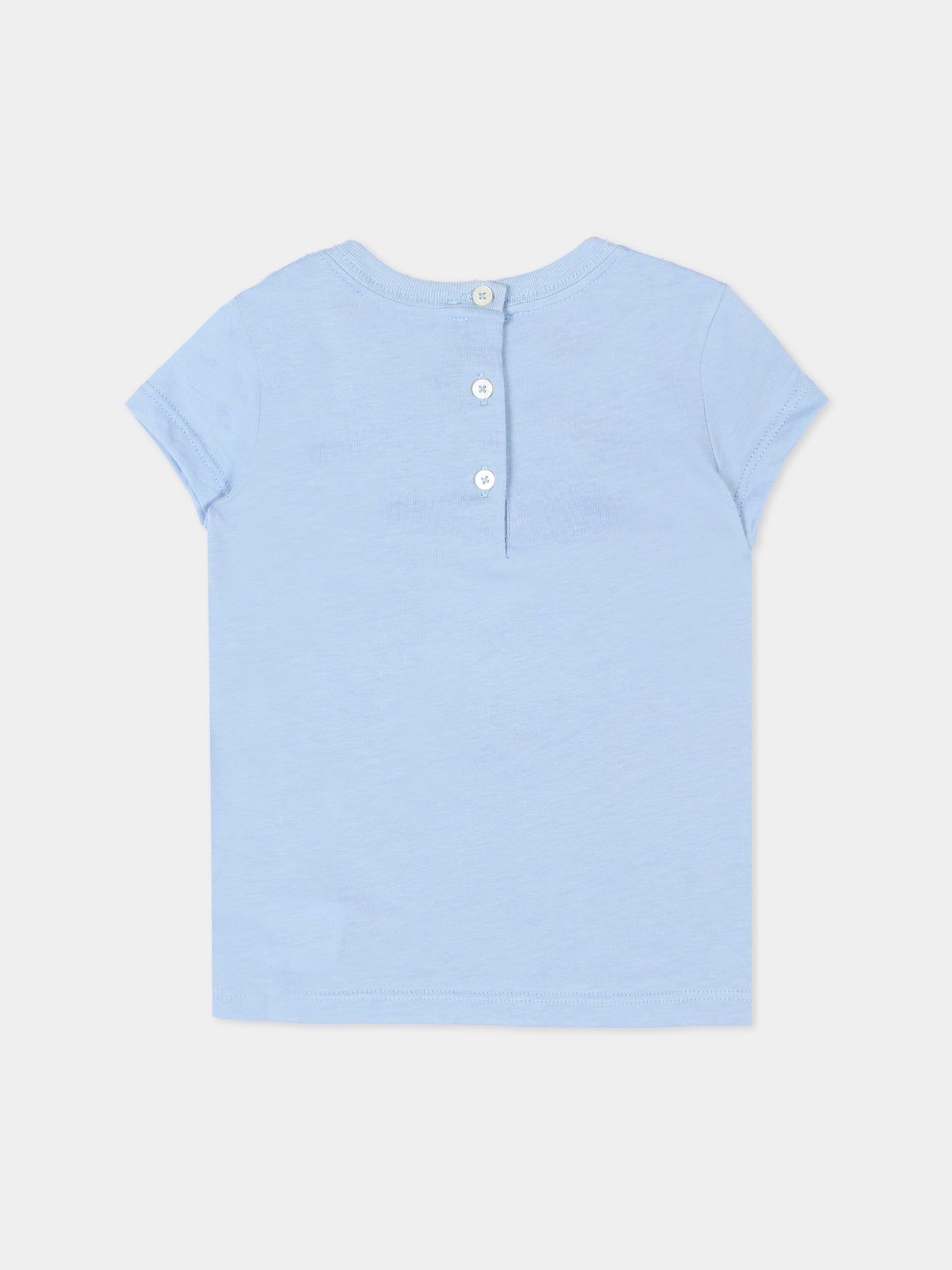 T-shirt celeste Polo Bear per neonata,Ralph Lauren Kids,A11759001