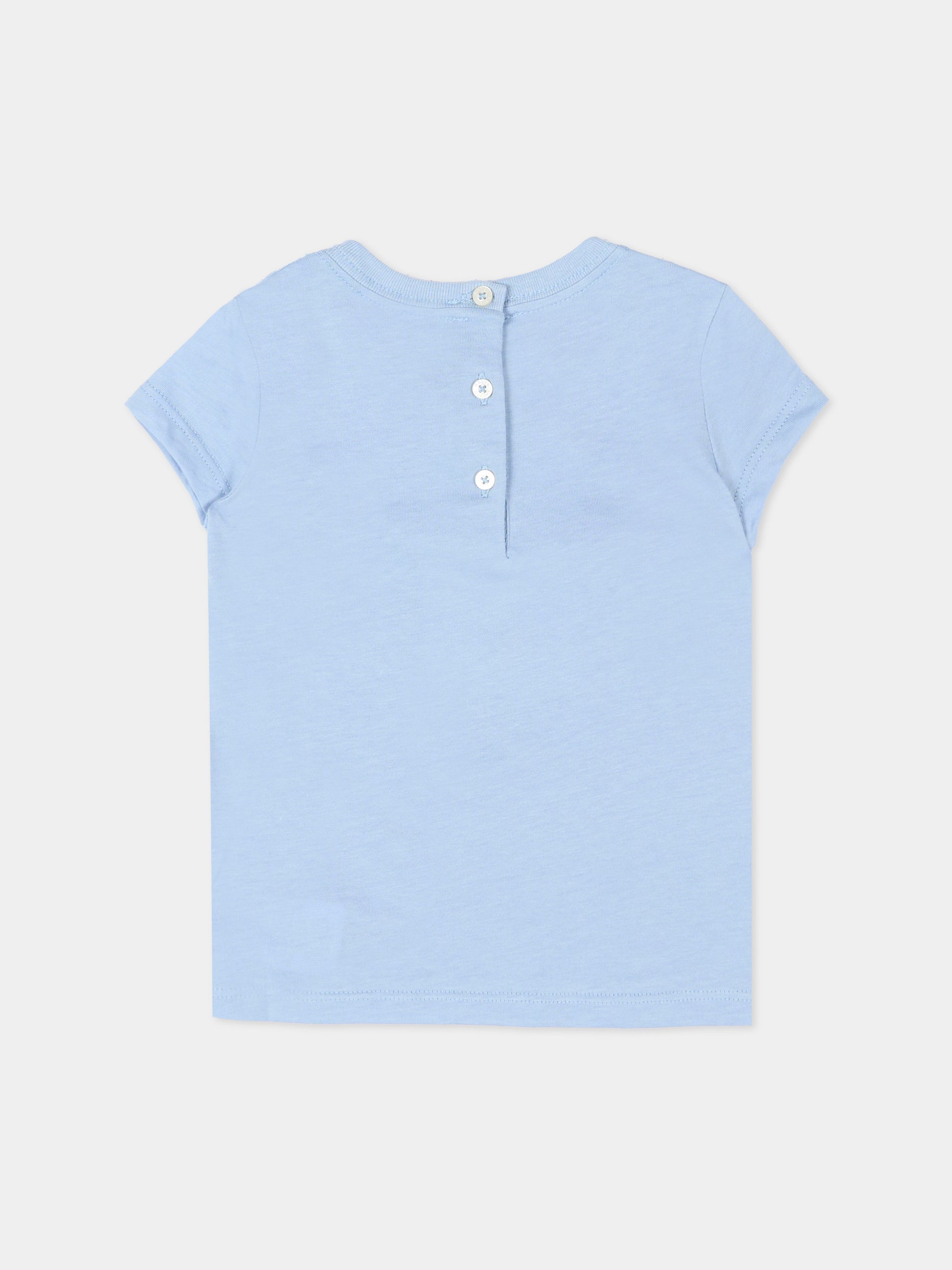 T-shirt celeste Polo Bear per neonata,Ralph Lauren Kids,A11759001
