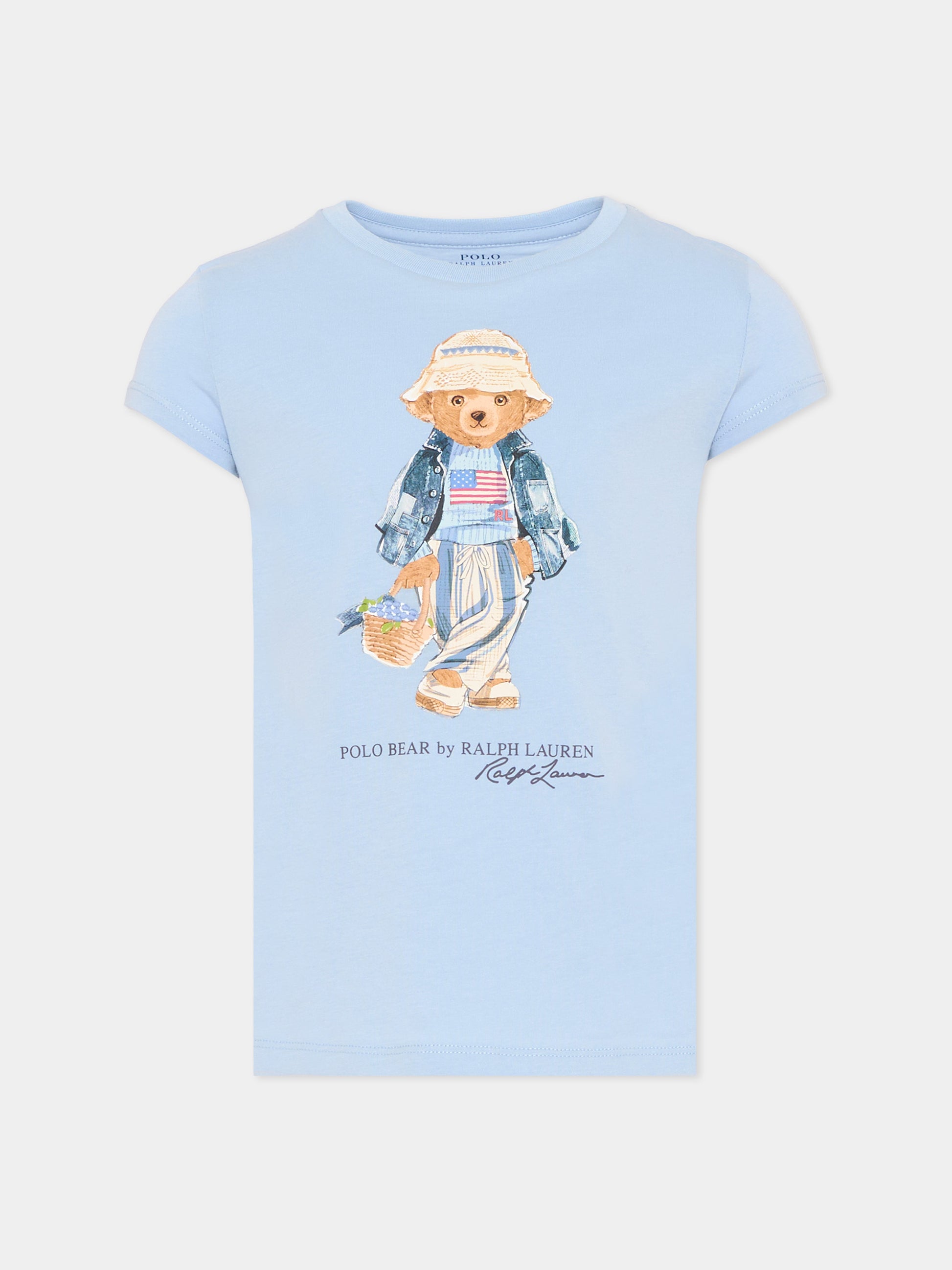 T-shirt celeste Polo Bear per bambino,Ralph Lauren Kids,A11759001