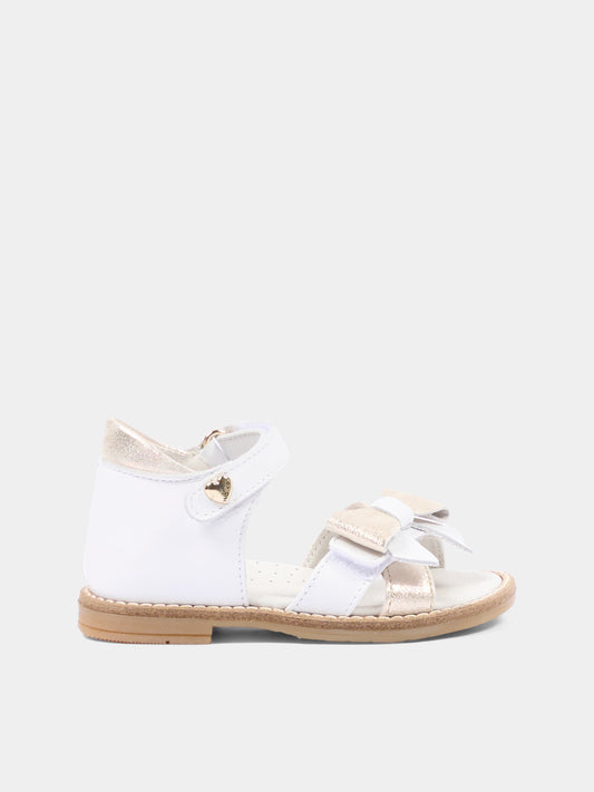 Sandali bianchi per bambina con fiocco,Walkey,Y1A2 44186 0092X048
