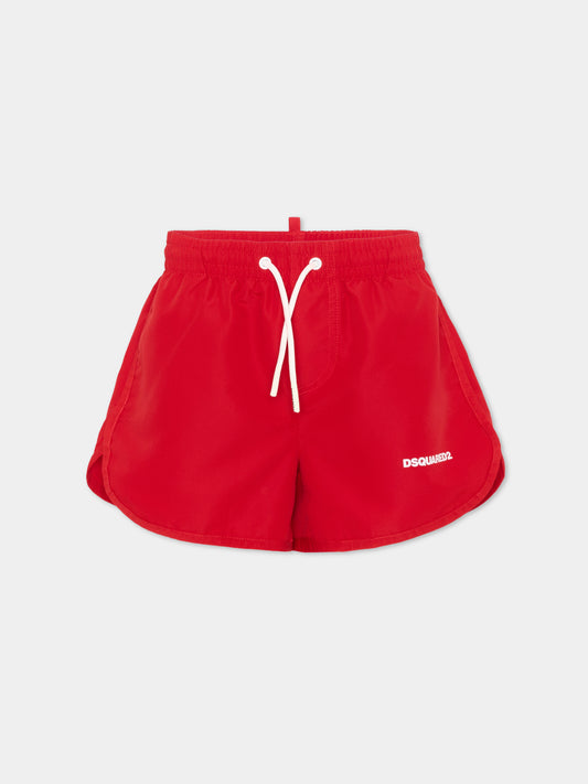 Boxer mare rosso per bambino logo,Dsquared2,DQ3295 D0AH9 DQ401
