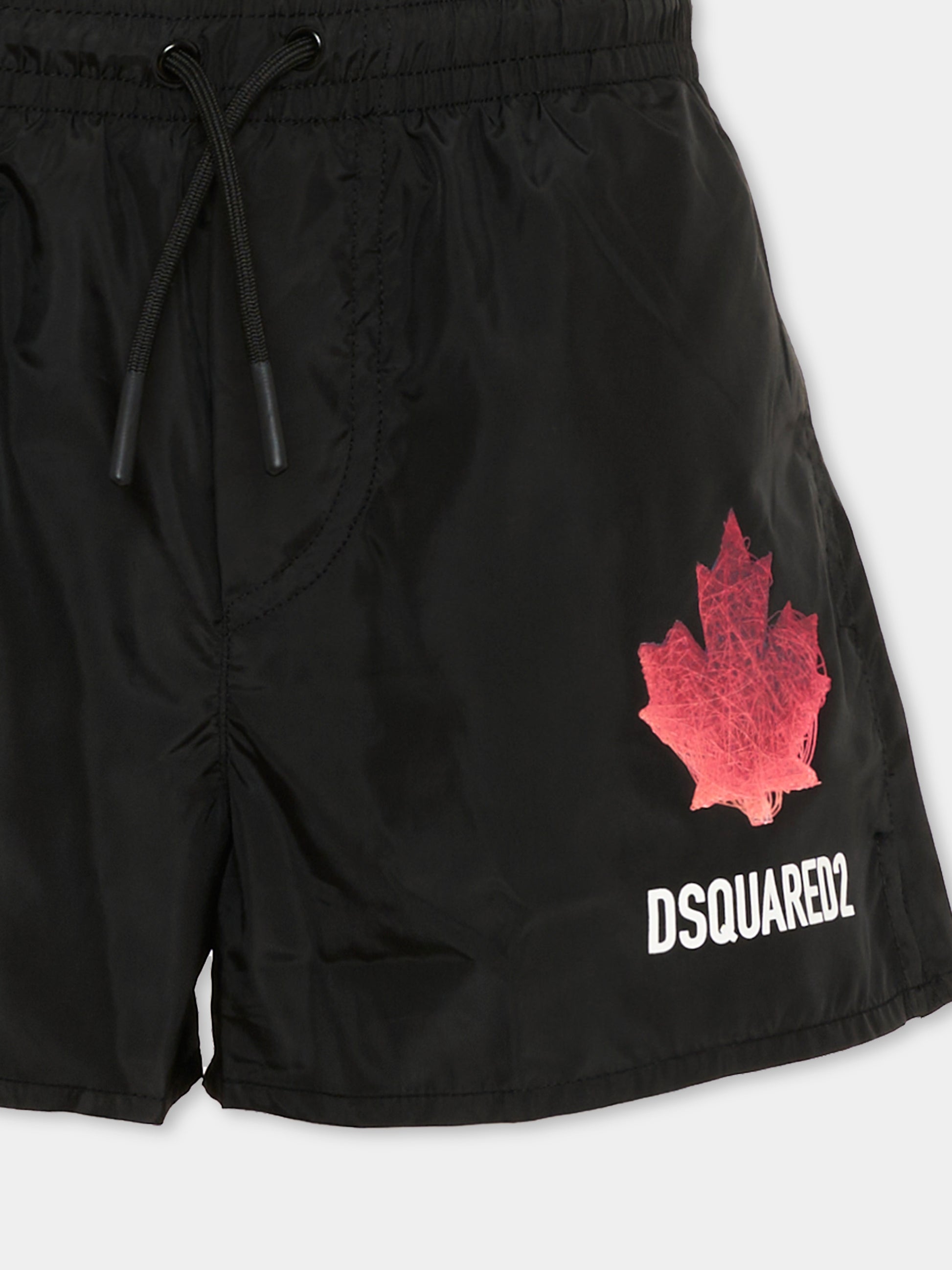 Boxer mare nero per bambino con logo,Dsquared2,DQ3312 D00QK DQ900