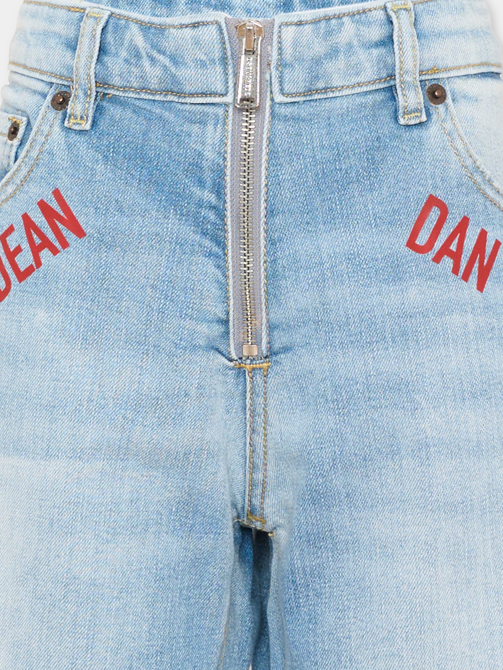 Shorts denim per bambino con logo,Dsquared2,DQ3345 D0AHN DQ01