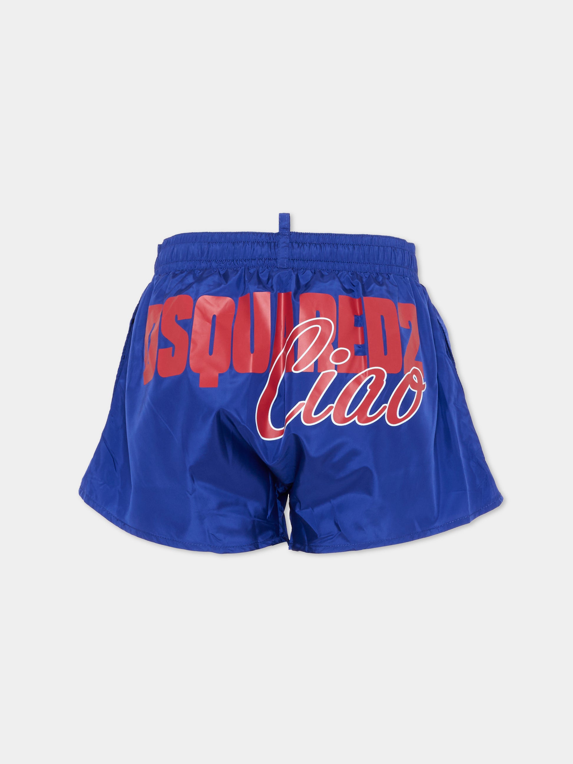 Boxer mare blu per bambino con logo,Dsquared2,DQ3358 D00QK DQ879