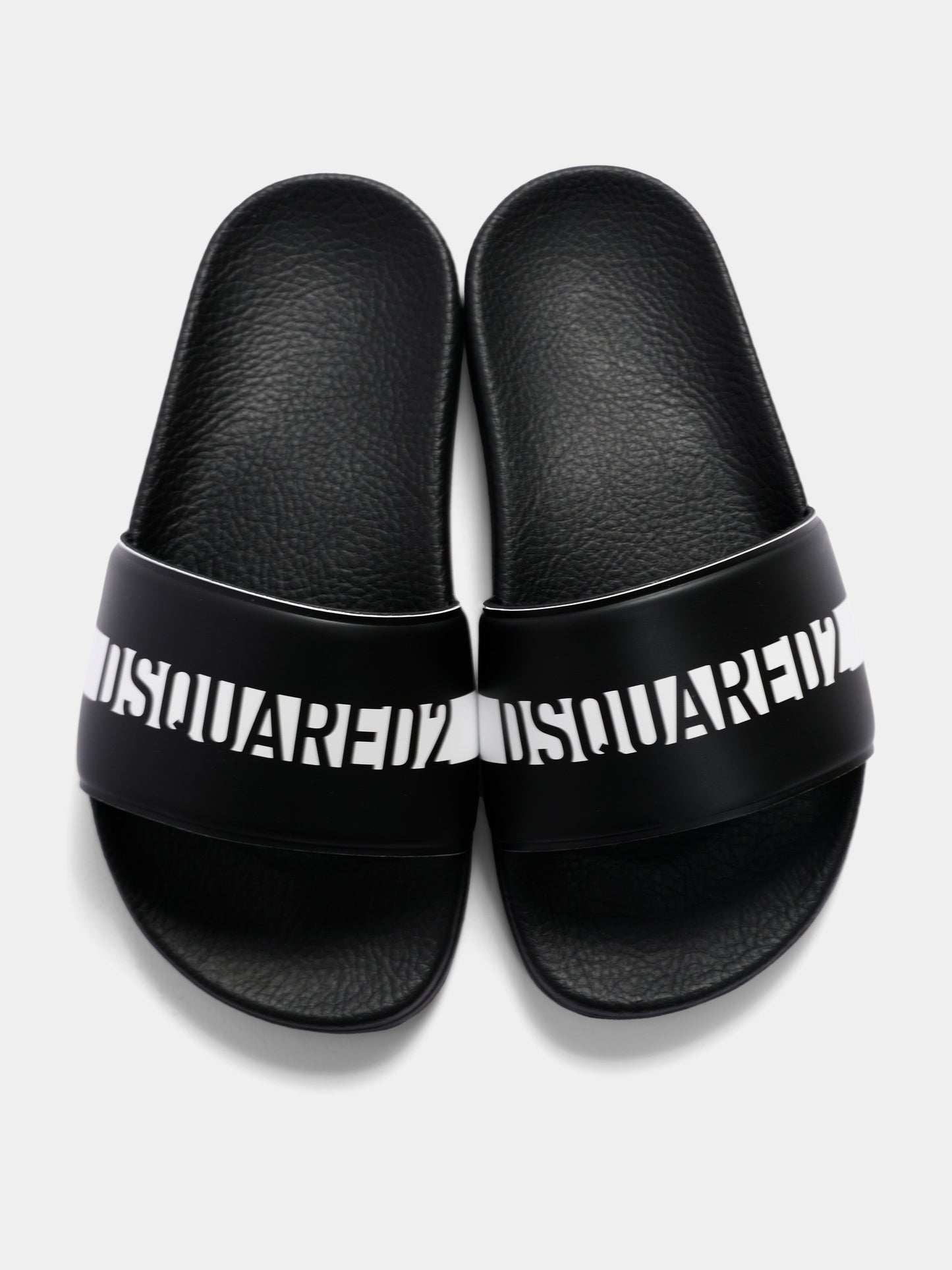 Ciabatte nere per bambini con logo,Dsquared2,DQ3383 KF025 DQ900